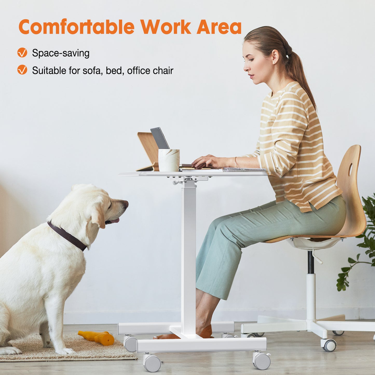 Marites Modern Mobile Standing Desk Laptop Cart