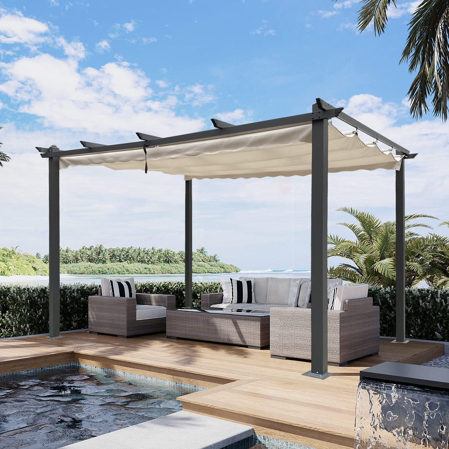 Mission Modern Retractable Sun Pergola
