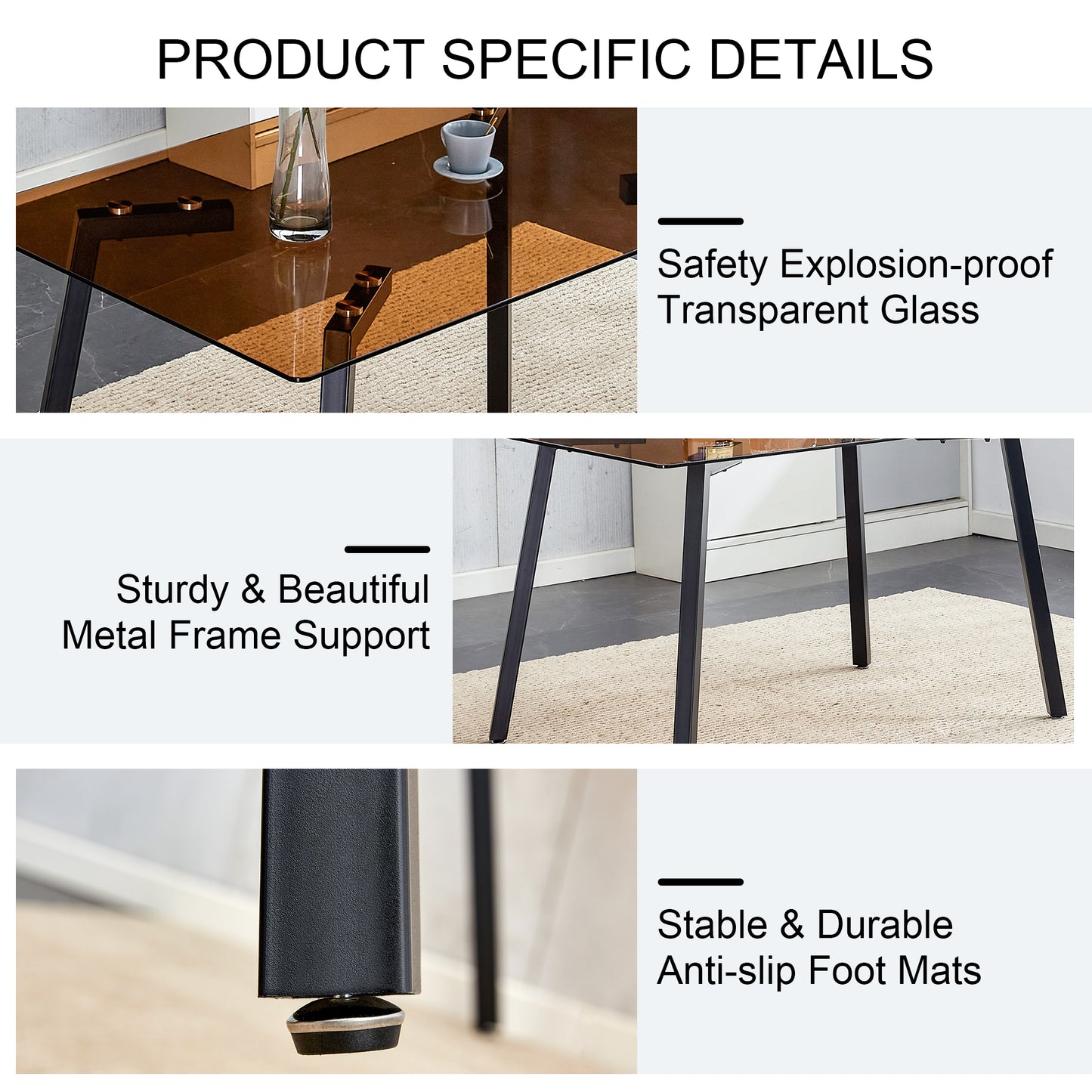 Lazzareschi Modern Glass Dining Table