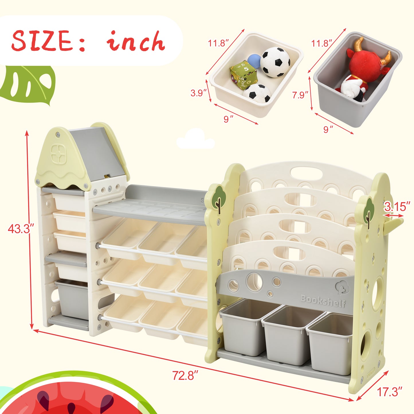 Justo Modern Kids Storage Shelf