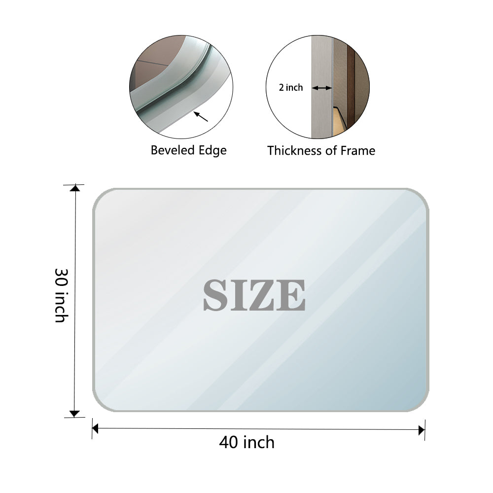 Somerset Modern Brushed Silver Bathroom Mirror