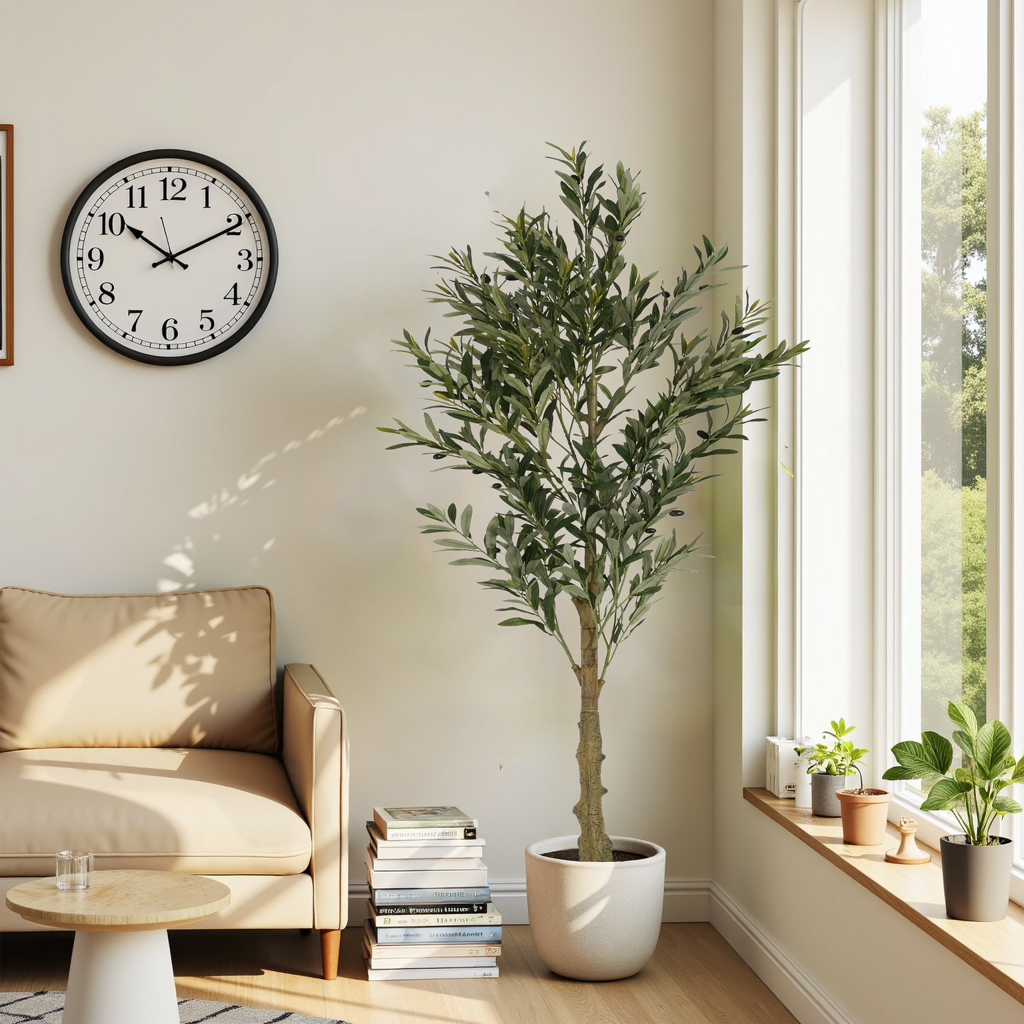 Amity Contemporary Artificial Olive Tree with Pot
