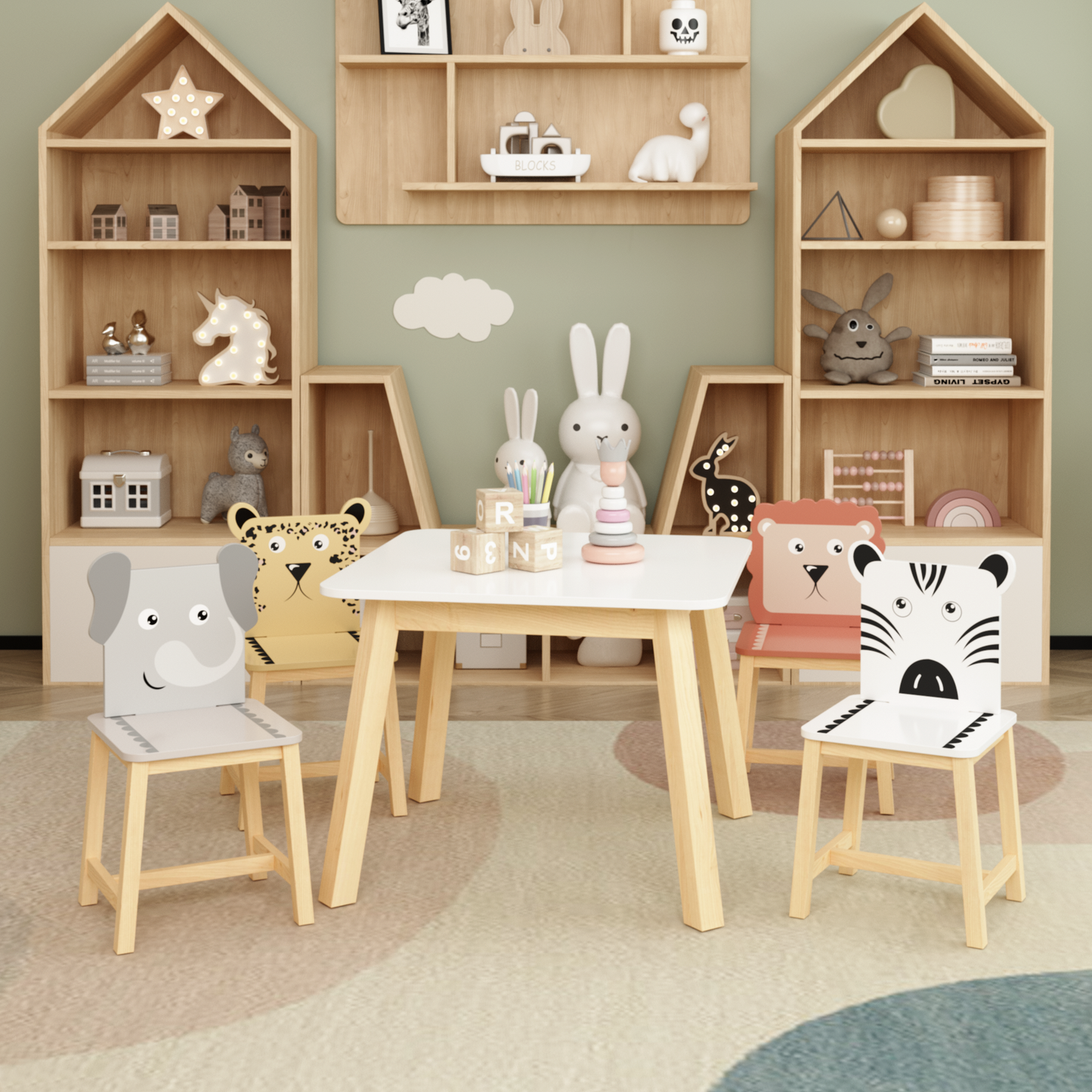 Lula Craftsman Kids Animal Table Set