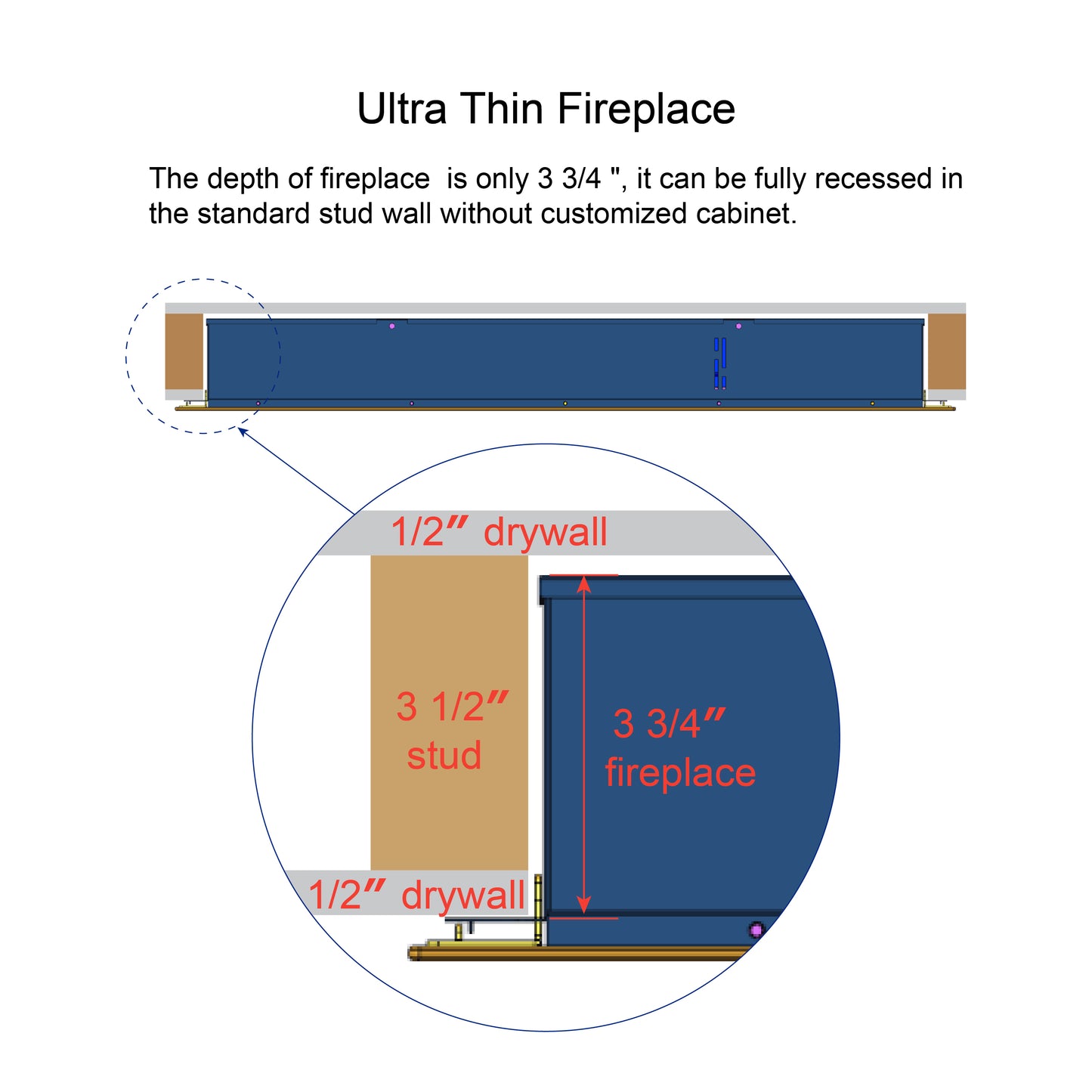 Marites Modern Ultra Thin Wall Fireplace