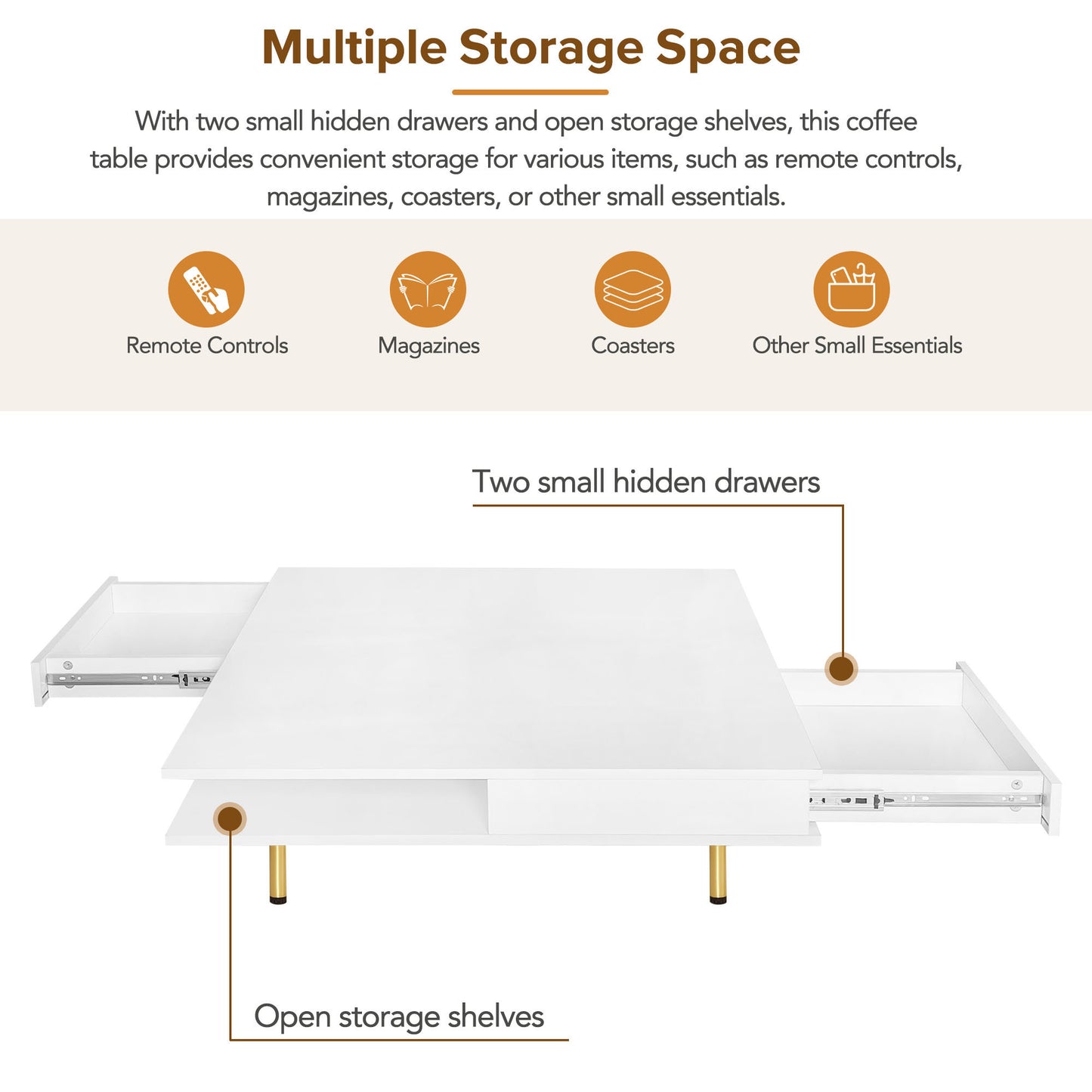 Warmsprings Modern High Gloss Coffee Table