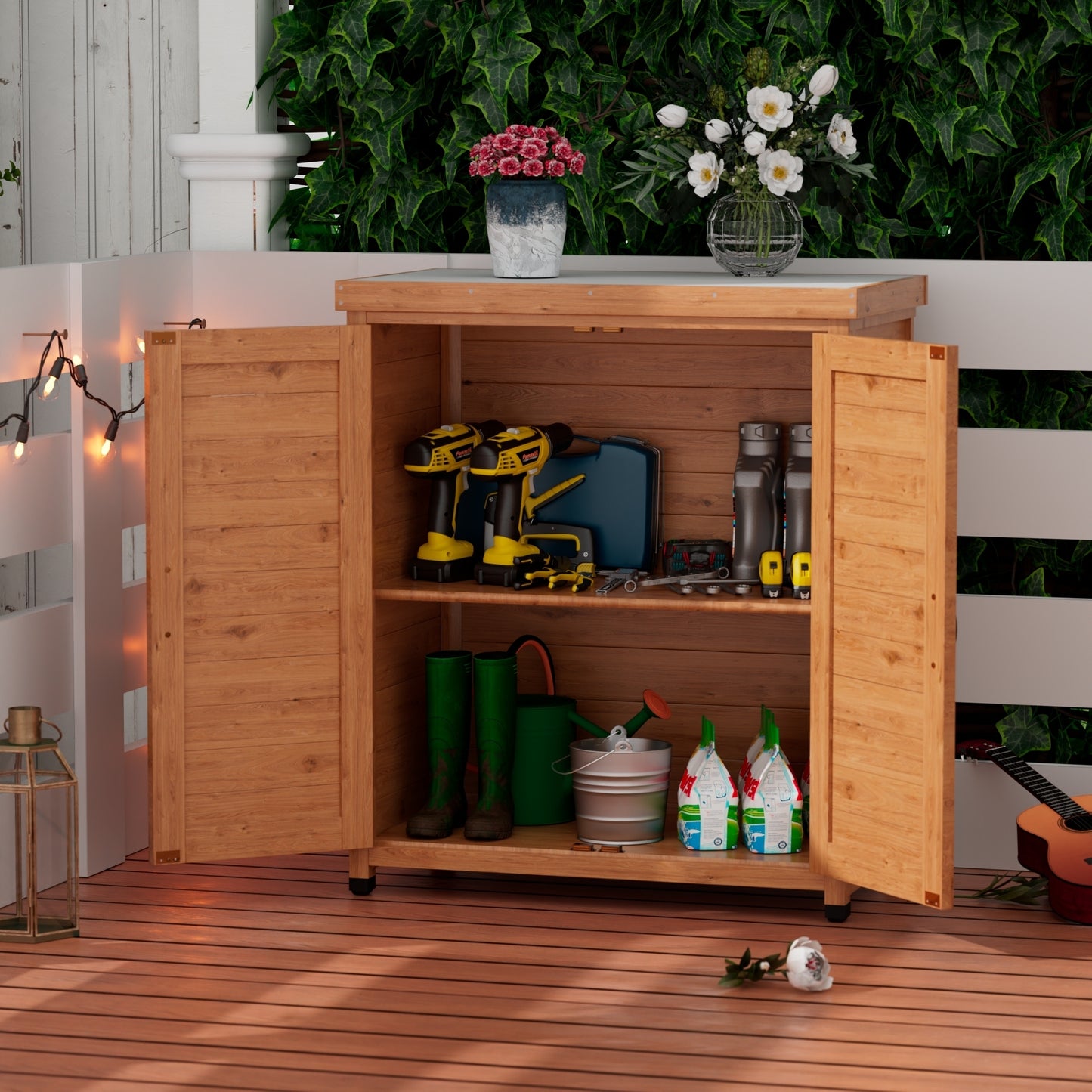 Emery Craftsman Outdoor Potting Storage Table
