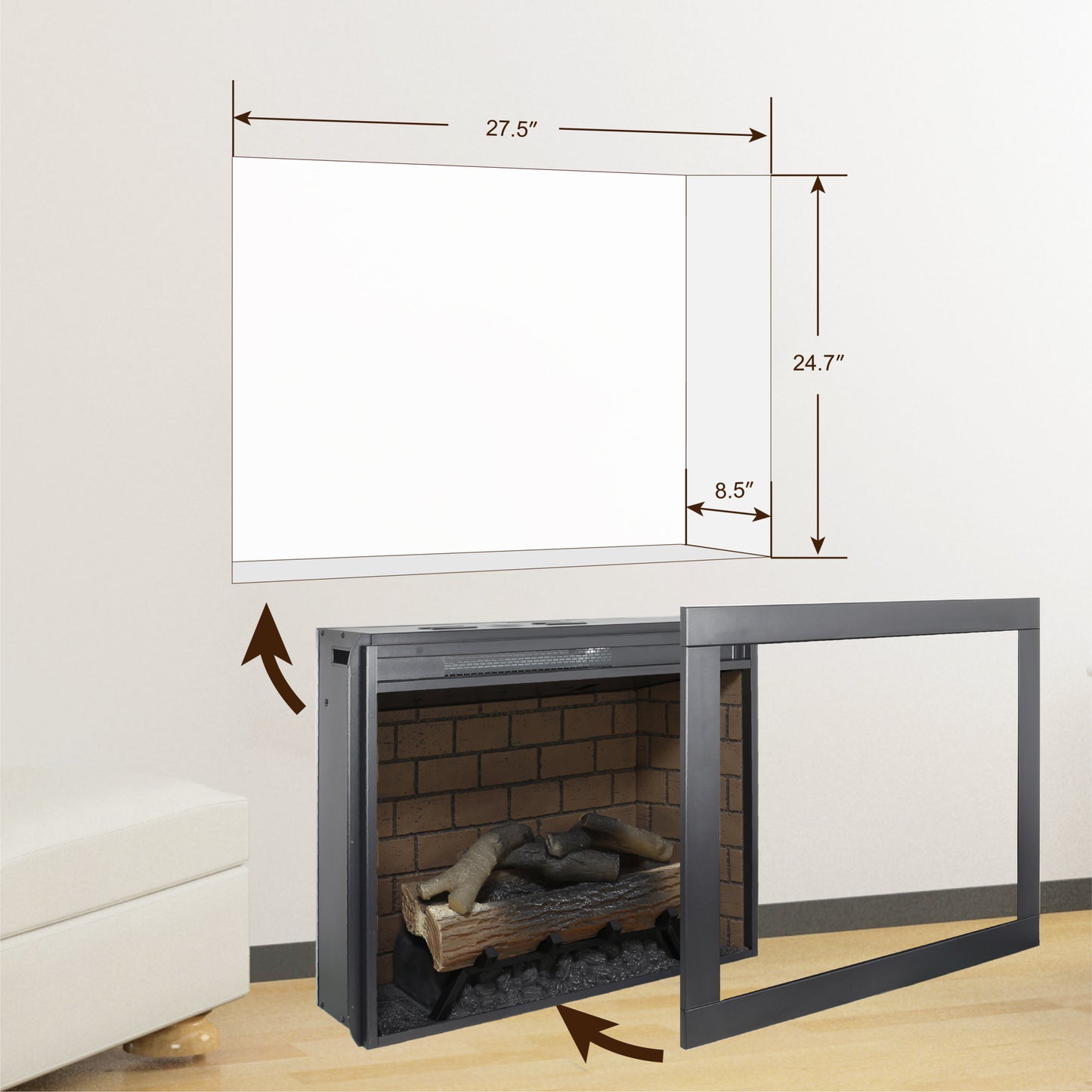 Bartholomew Modern Infrared Smokeless Electric Fireplace