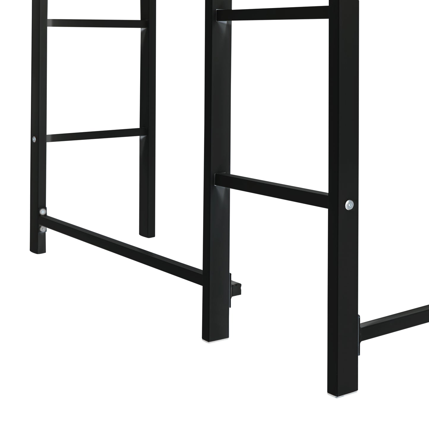 Oakridge Industrial Twin Metal Loft Bed with Shelves