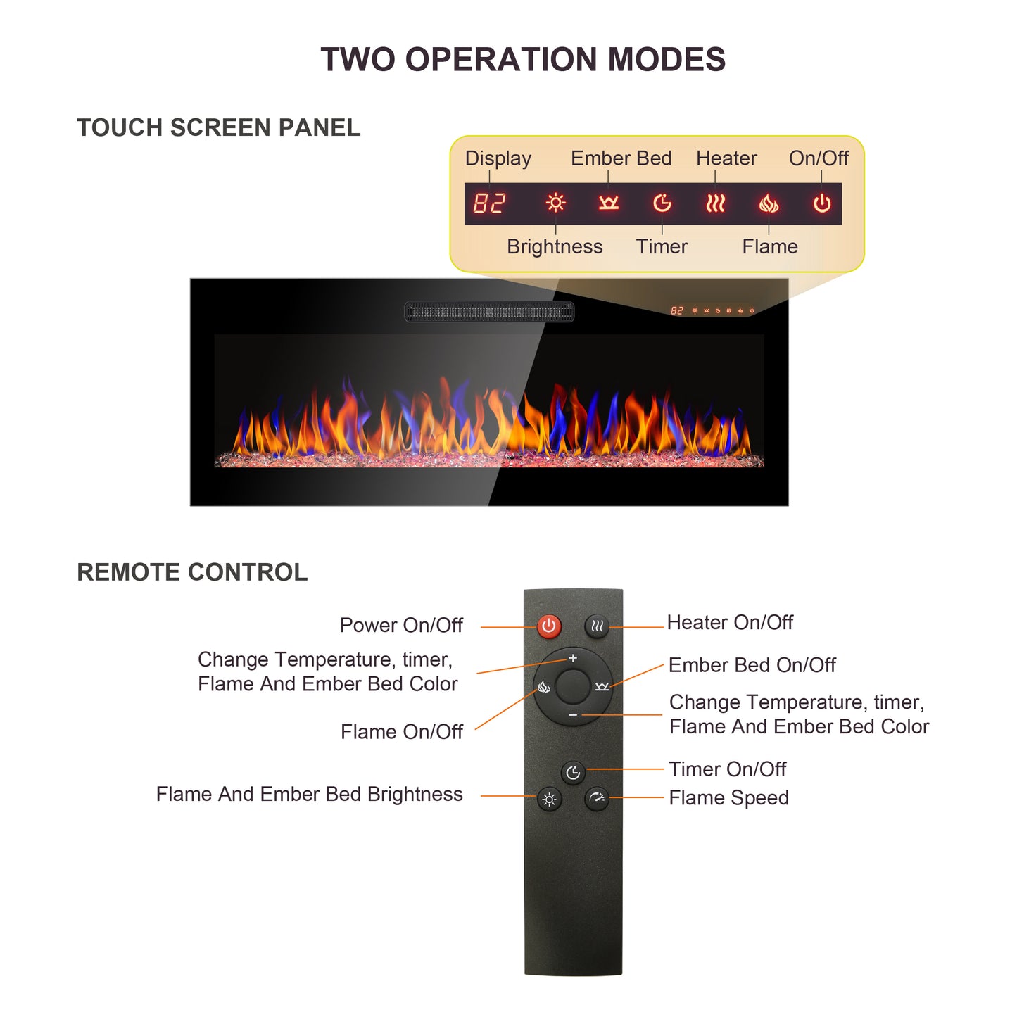 Marites Modern Ultra Thin Wall Fireplace