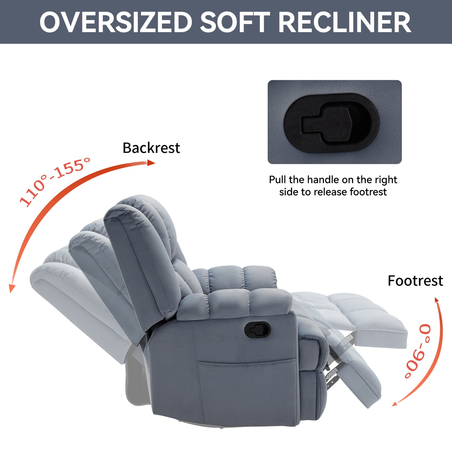 Irvington Modern Fabric Recliner Sofa Chair