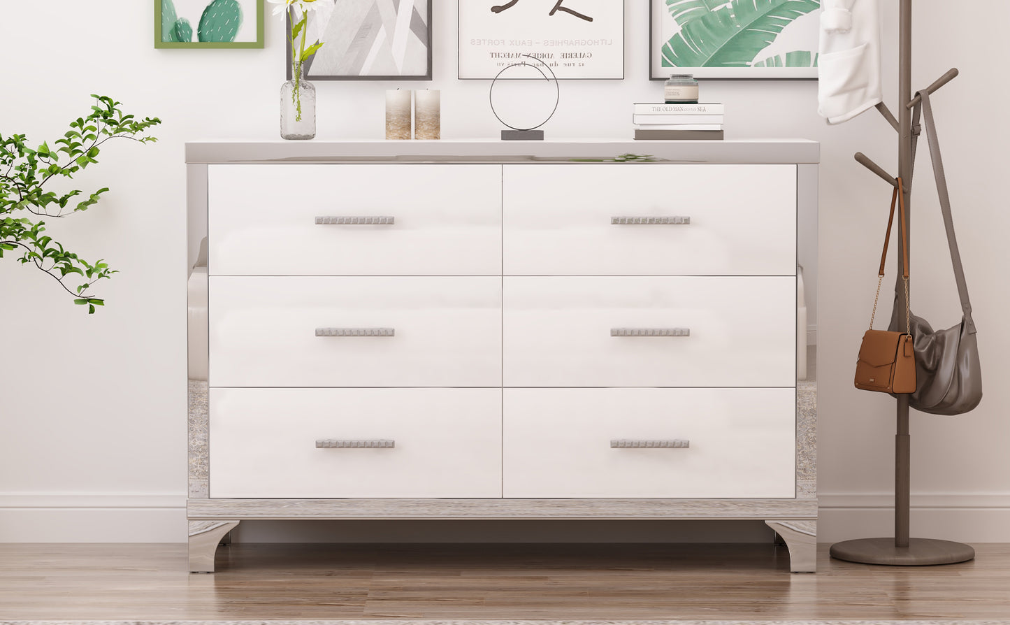 Cleo Modern Mirrored Storage Cabinet