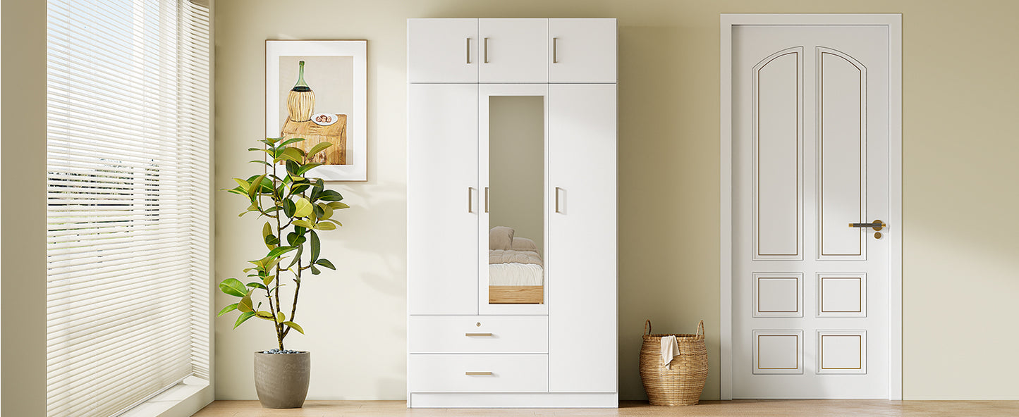 Elmcrest Contemporary Classic Mirror Wardrobe