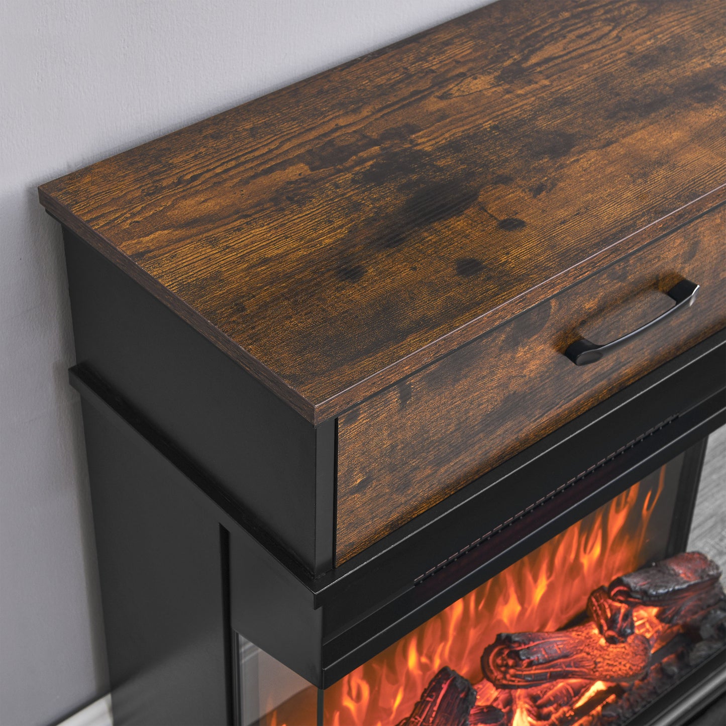 Westport Contemporary Glass Fireplace Table
