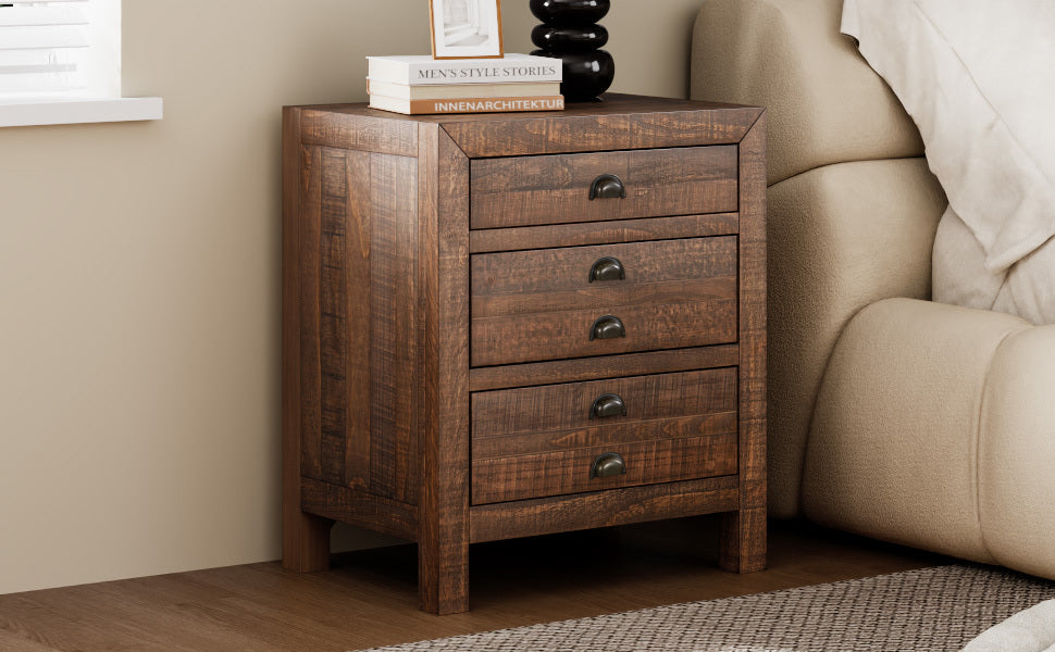 Ghivi Craftsman Rustic Nightstand