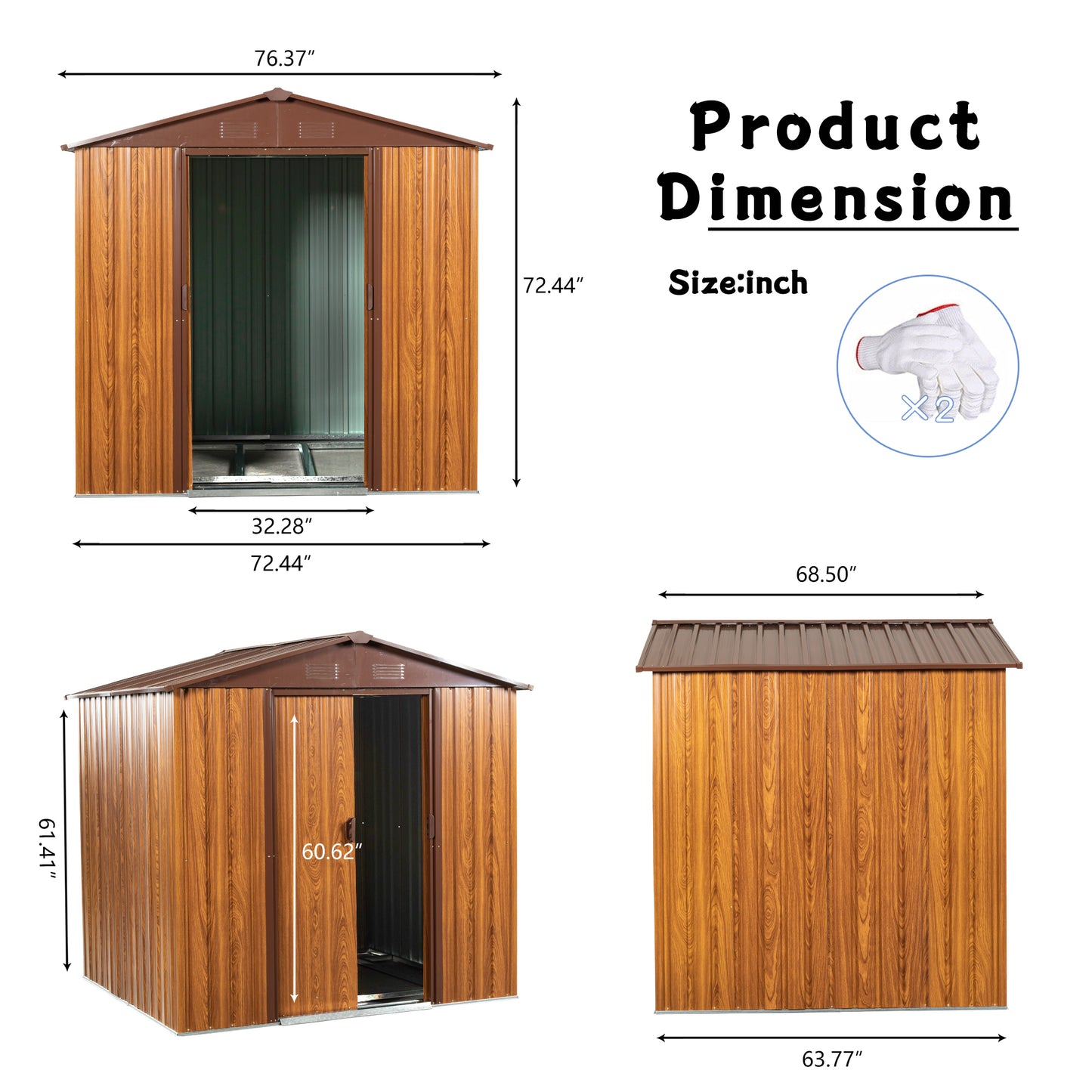 Marites Industrial Woodgrain Metal Storage