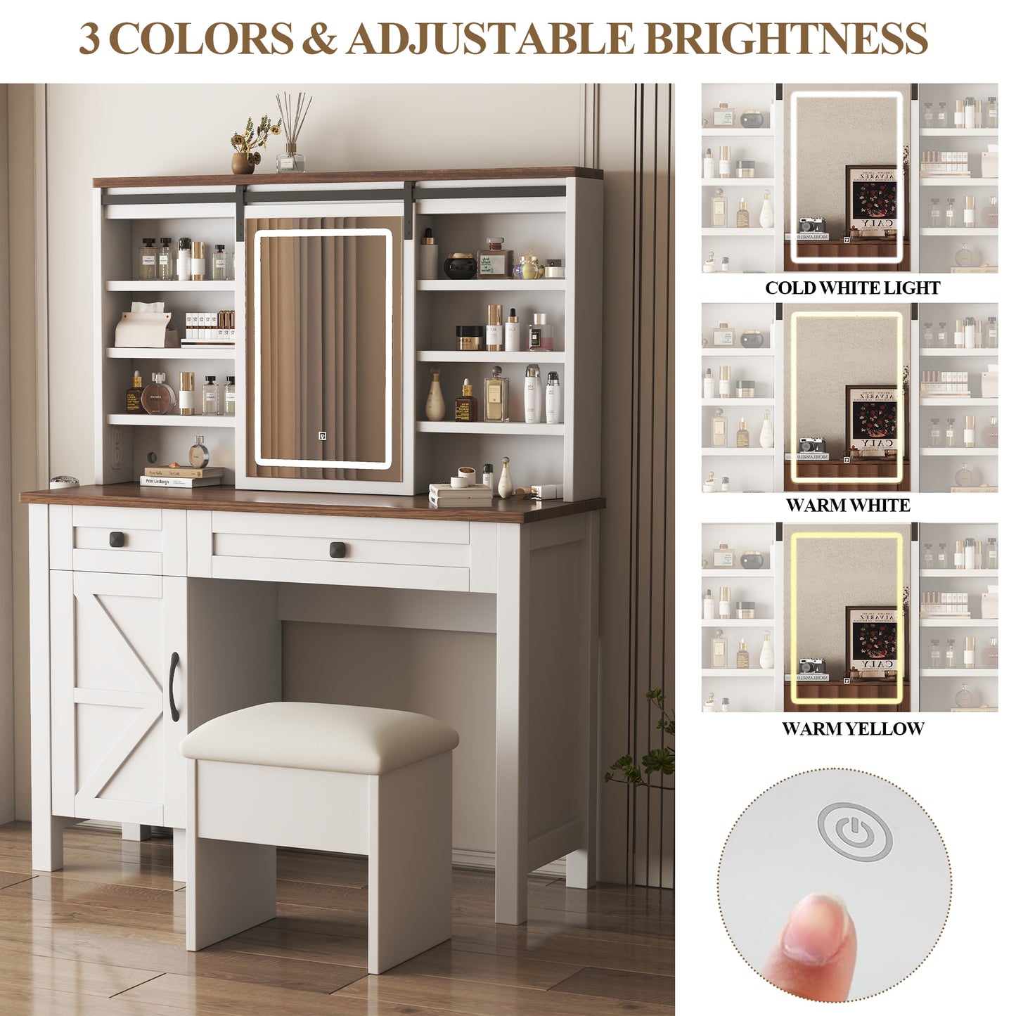 Fremont Craftsman Farmhouse Makeup Vanity Desk