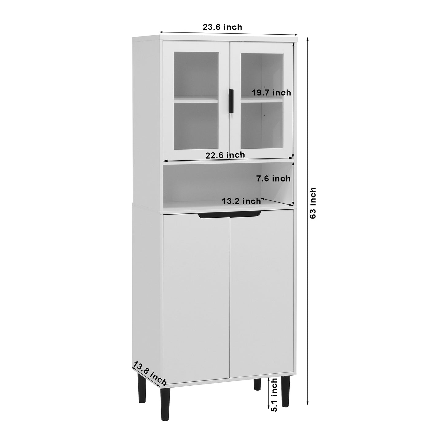 Calista Modern Tempered Glass Storage Cabinet
