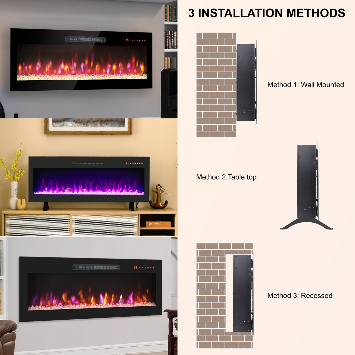 Marites Modern Ultra Thin Wall Fireplace