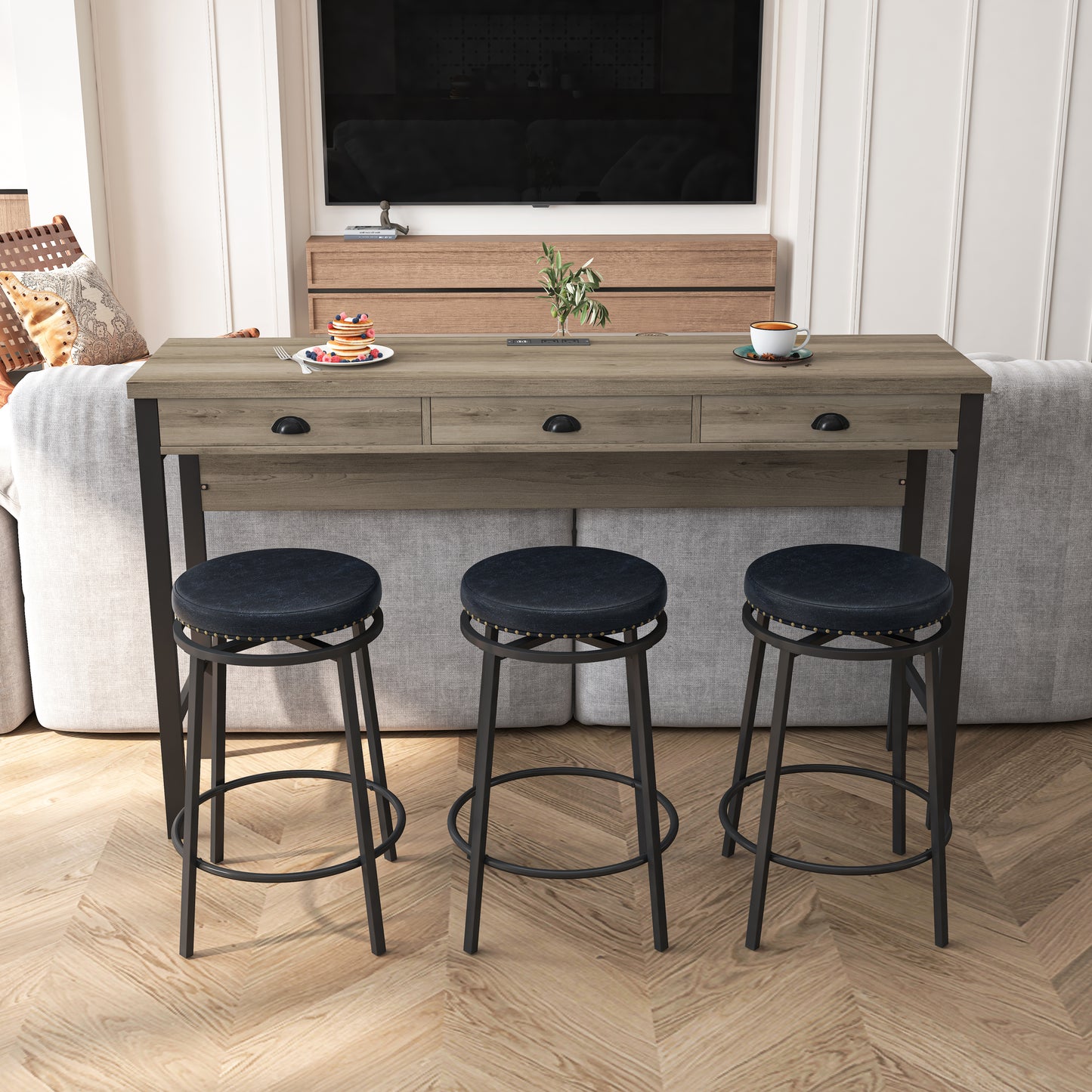 Westport Contemporary Dining Power Stool Set