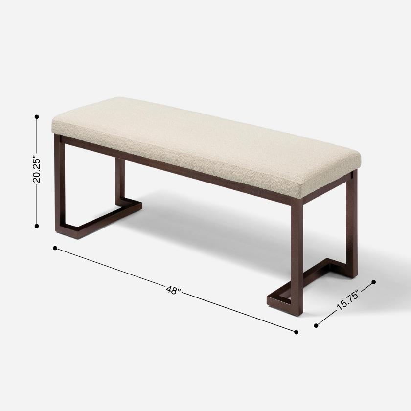 Marcel Contemporary Pelican Wooden Bench