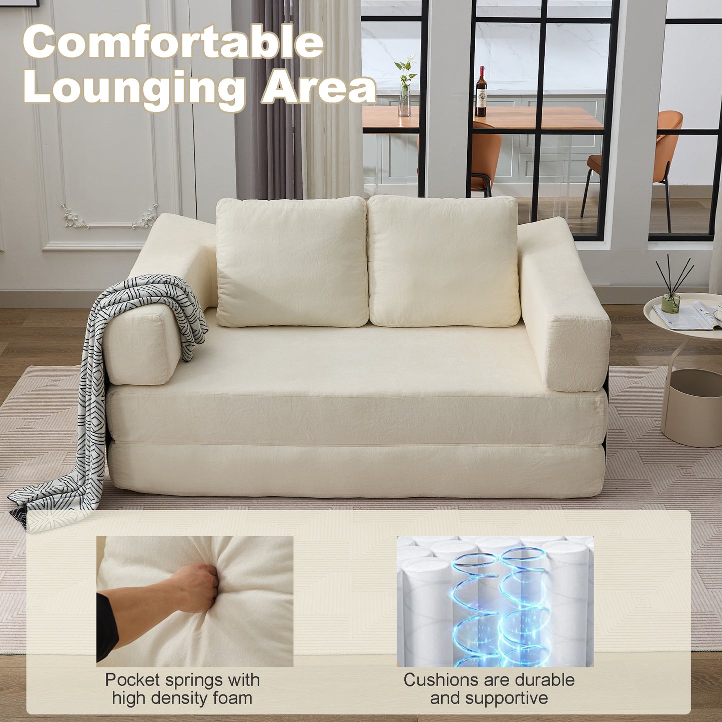 Healdsburg Contemporary Fold-Out Couch Sofa