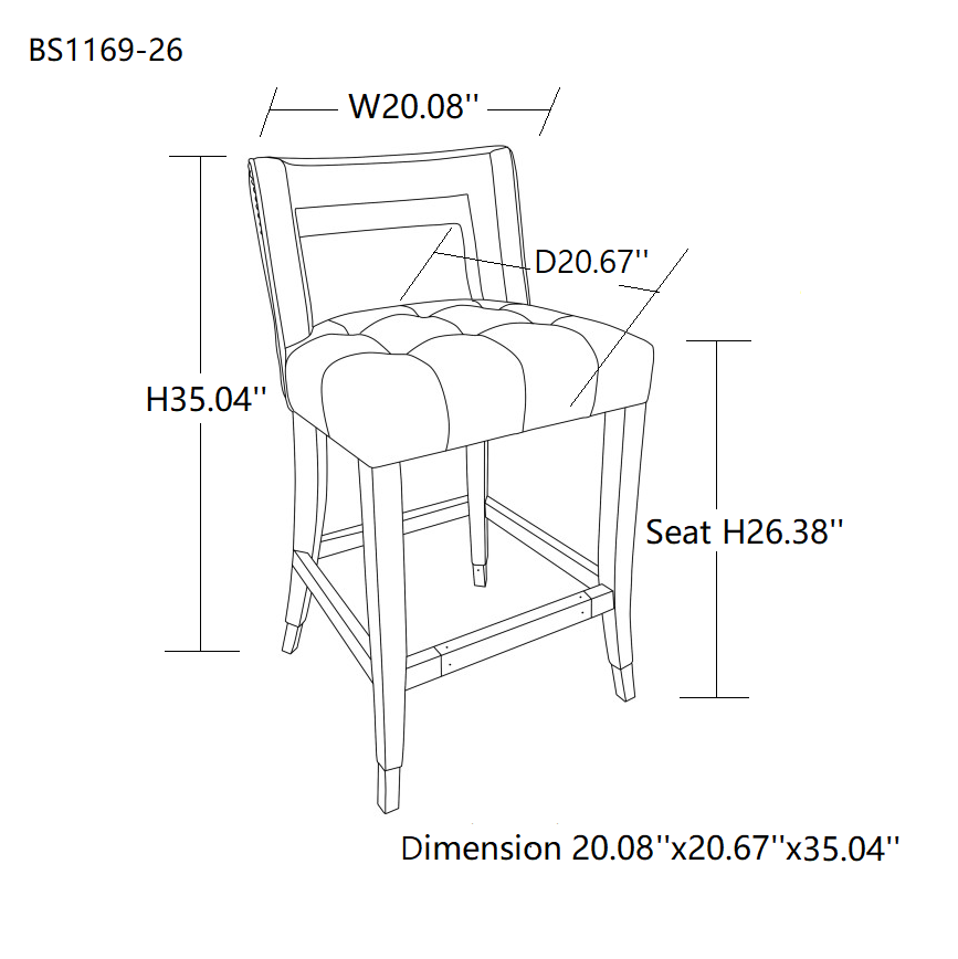 Sonoma Modern Suede Velvet Barstool Chair