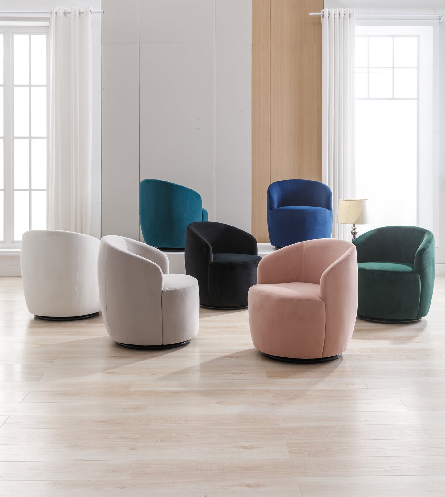 Emery Contemporary Velvet Swivel Accent Chair
