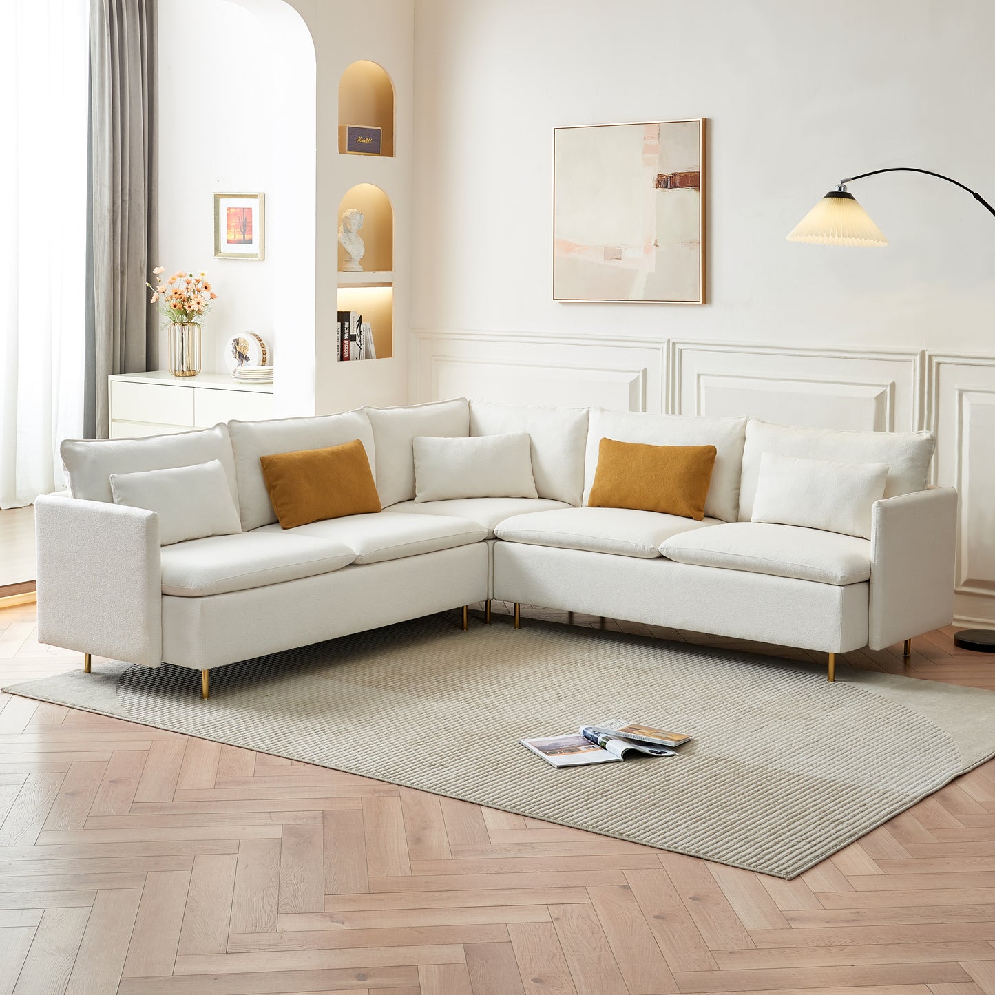 Amity Modern Teddy Fabric Sofa Sectional