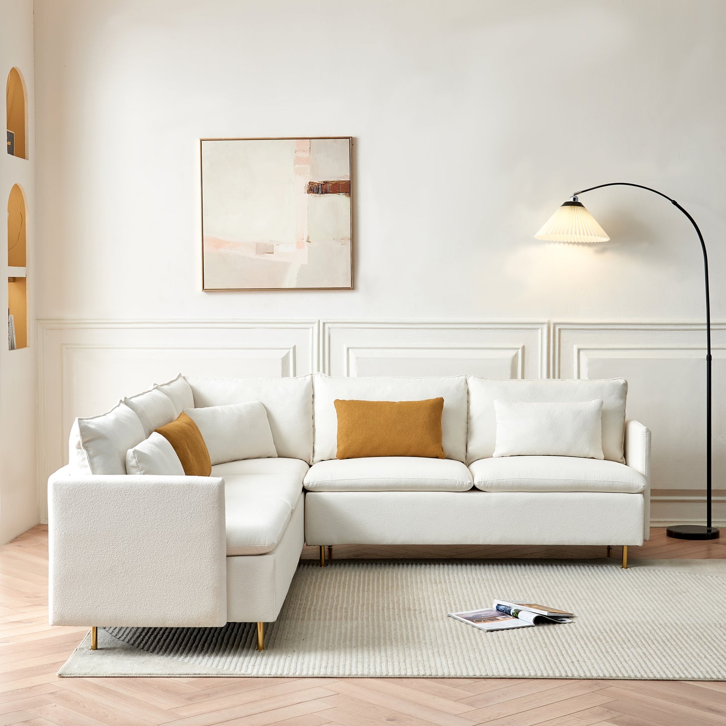 Amity Modern Teddy Fabric Sofa Sectional