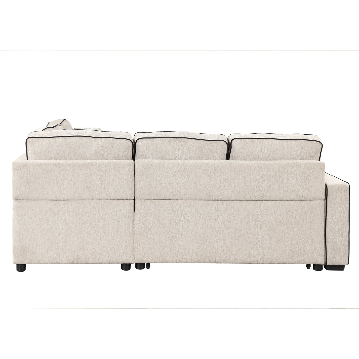 Emery Mid-Century L-Shaped Sofa Bed Sectional