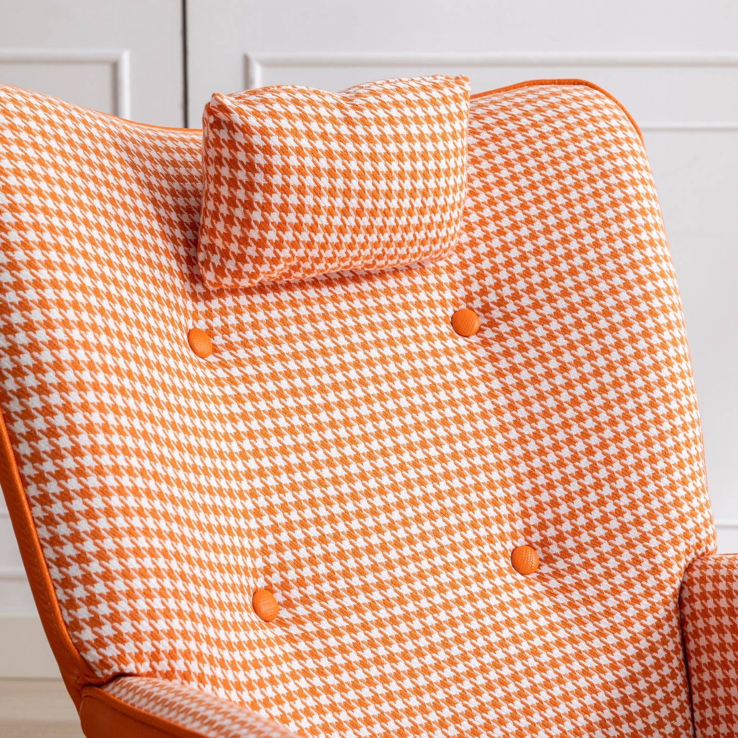 Kingsly Mid-Century Houndstooth Rocking Chair