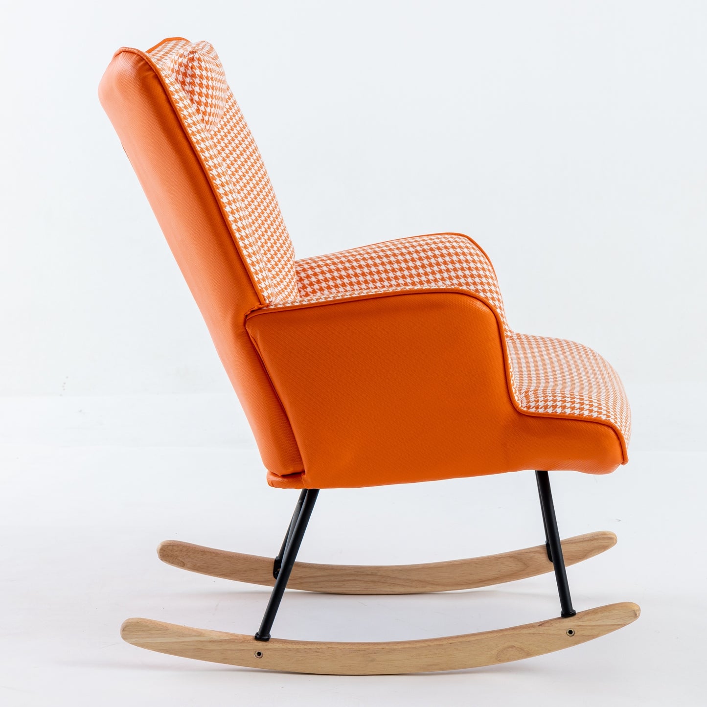 Kingsly Mid-Century Houndstooth Rocking Chair