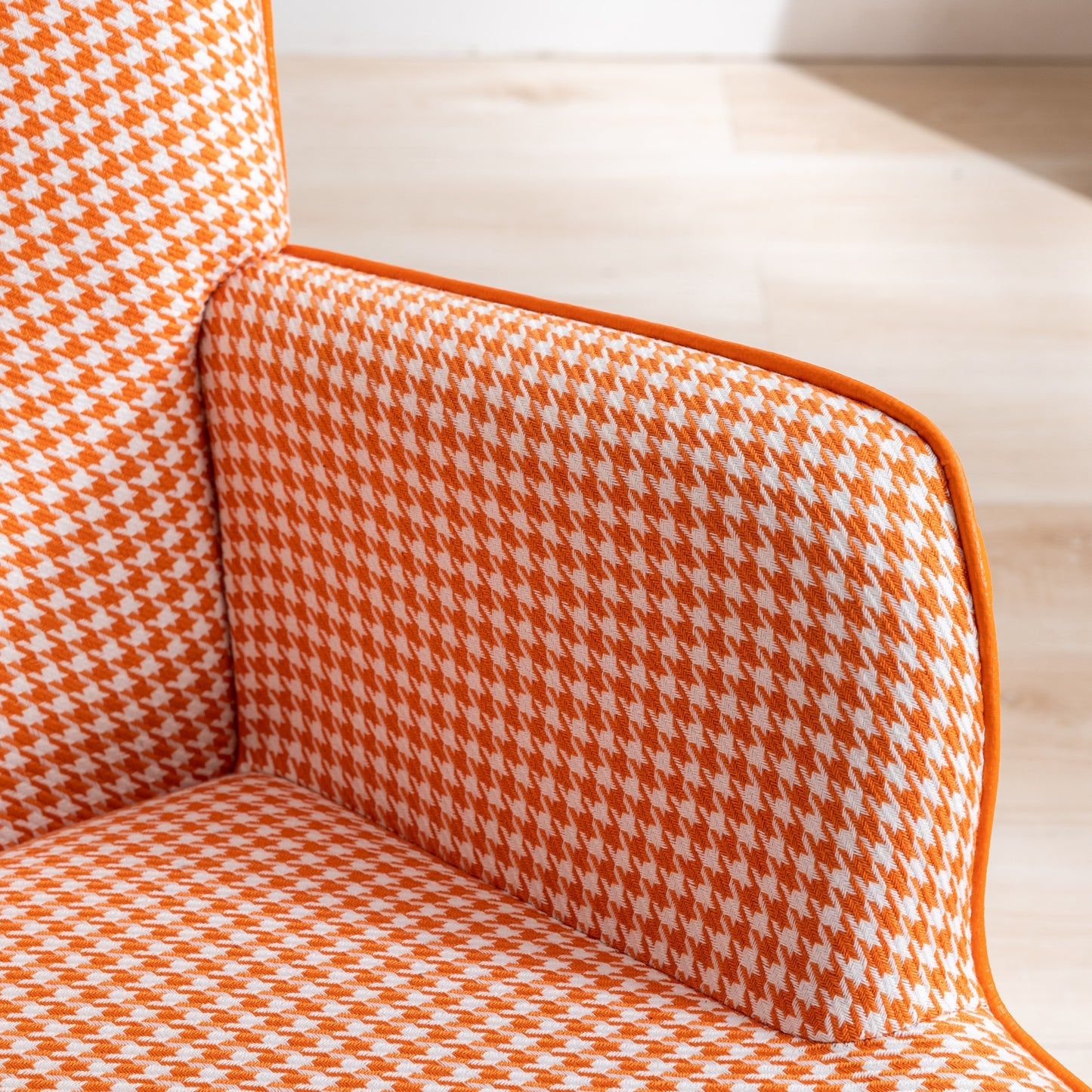 Kingsly Mid-Century Houndstooth Rocking Chair