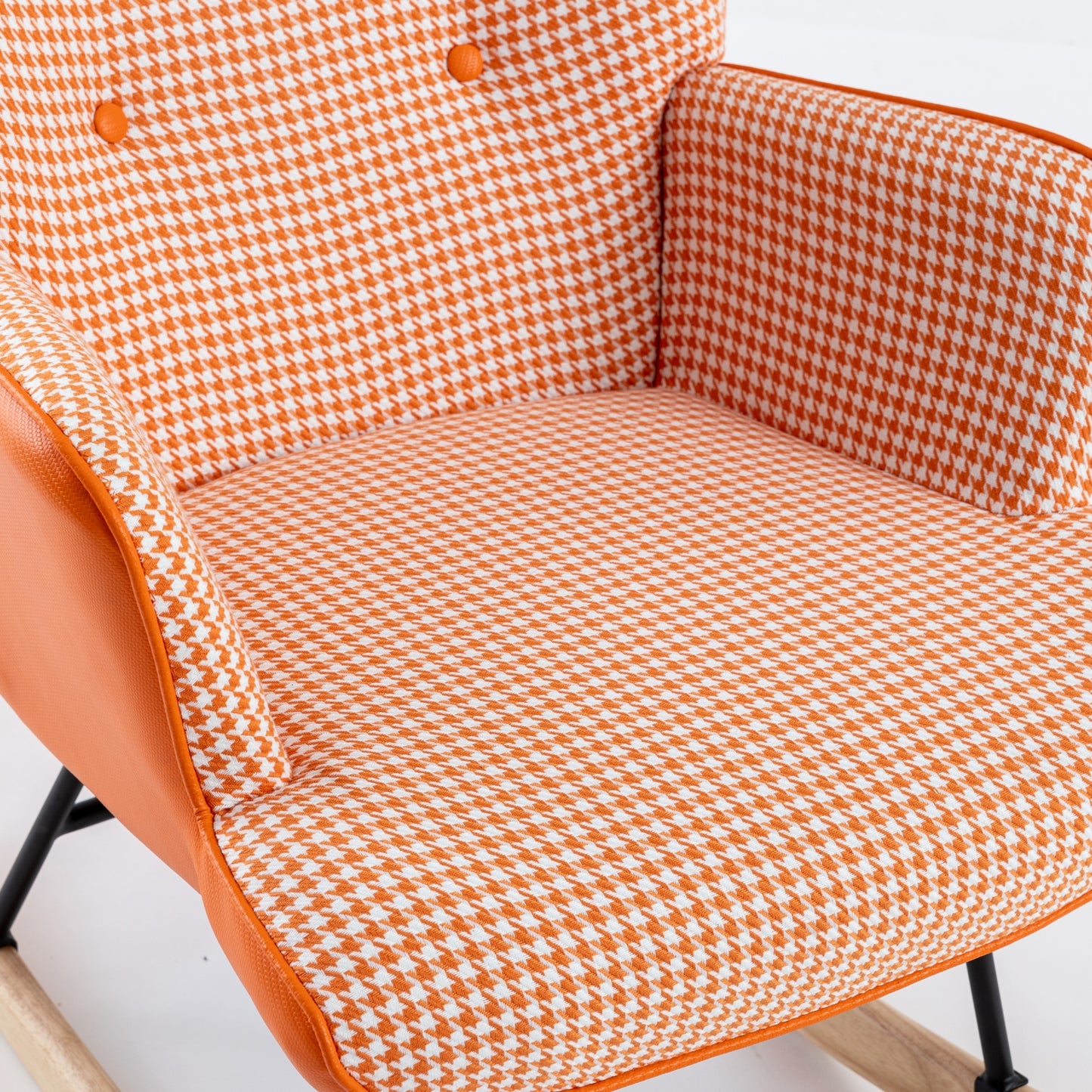 Kingsly Mid-Century Houndstooth Rocking Chair