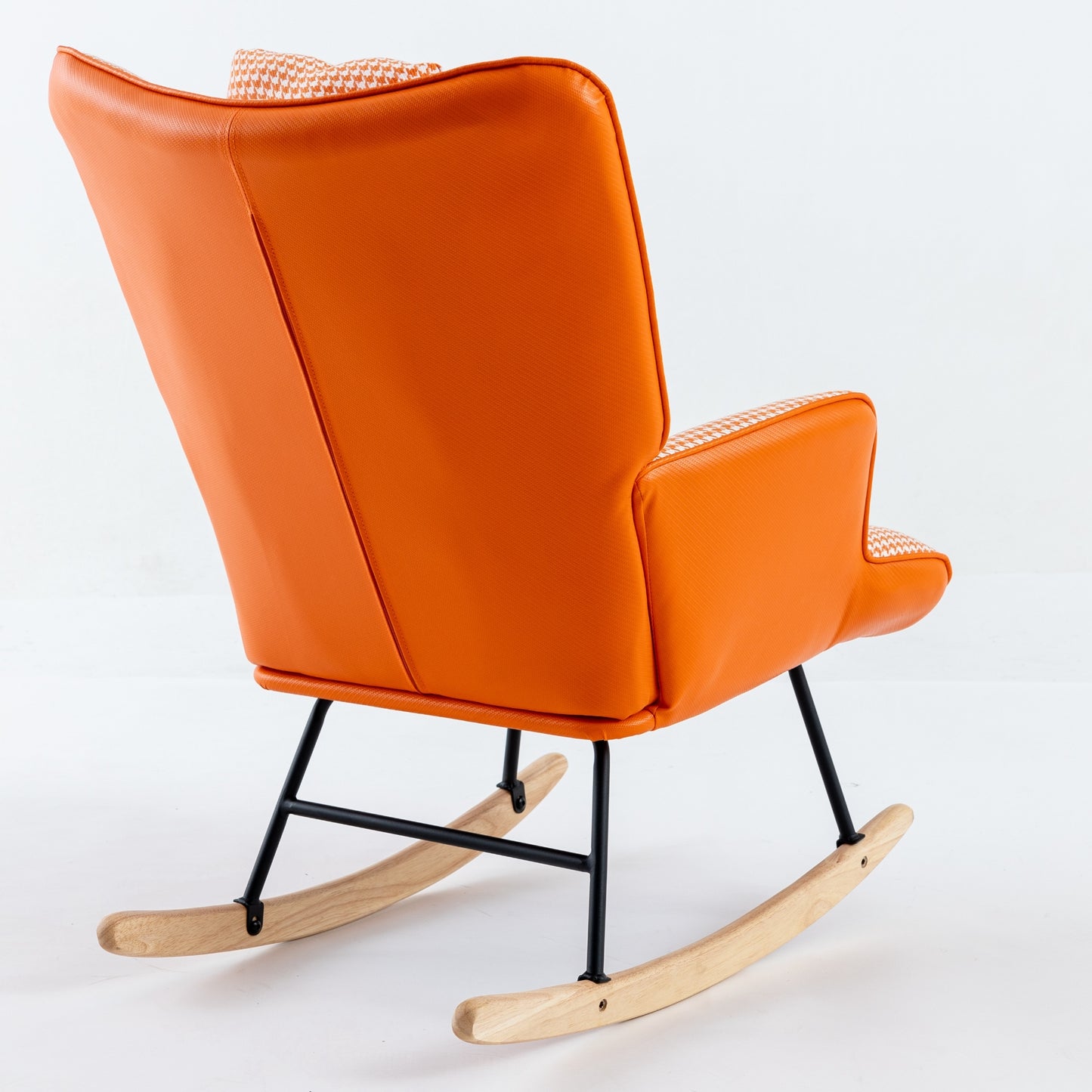 Kingsly Mid-Century Houndstooth Rocking Chair