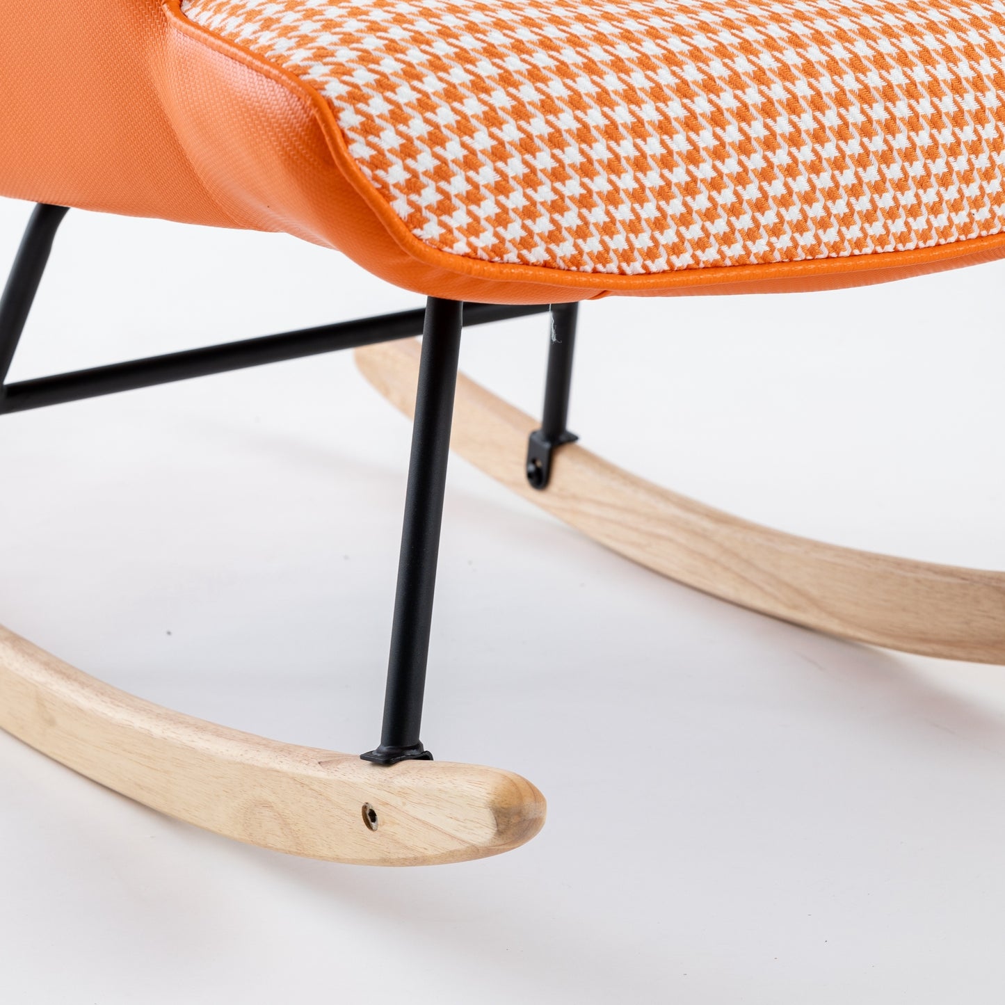 Kingsly Mid-Century Houndstooth Rocking Chair