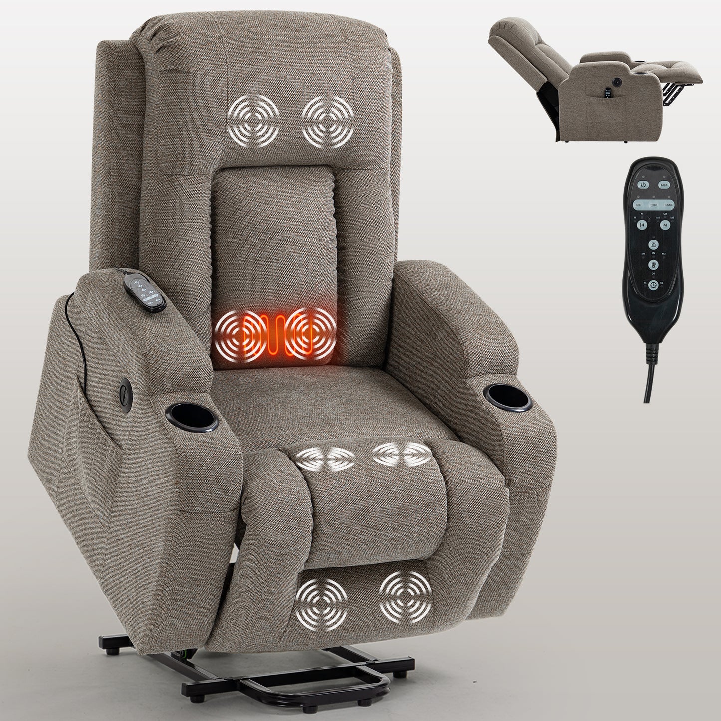 Westport Modern Vibration Power Lift Recliner