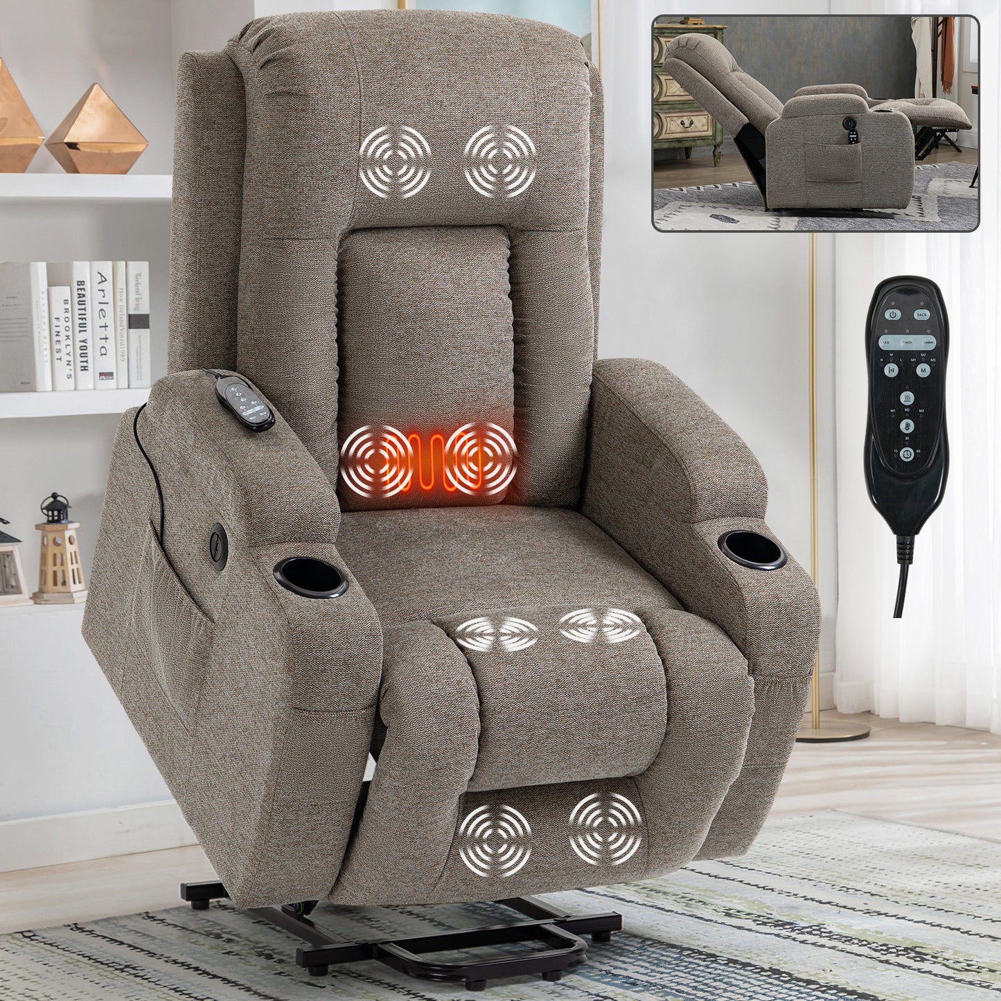 Westport Modern Vibration Power Lift Recliner