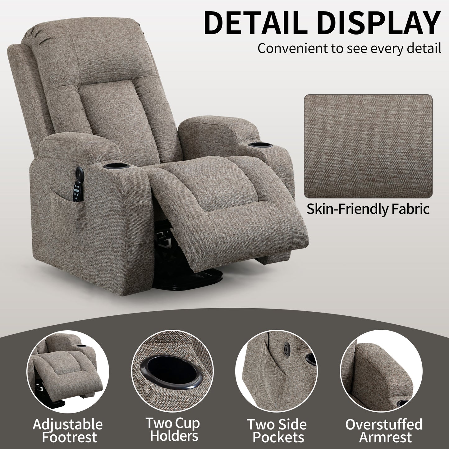 Westport Modern Vibration Power Lift Recliner