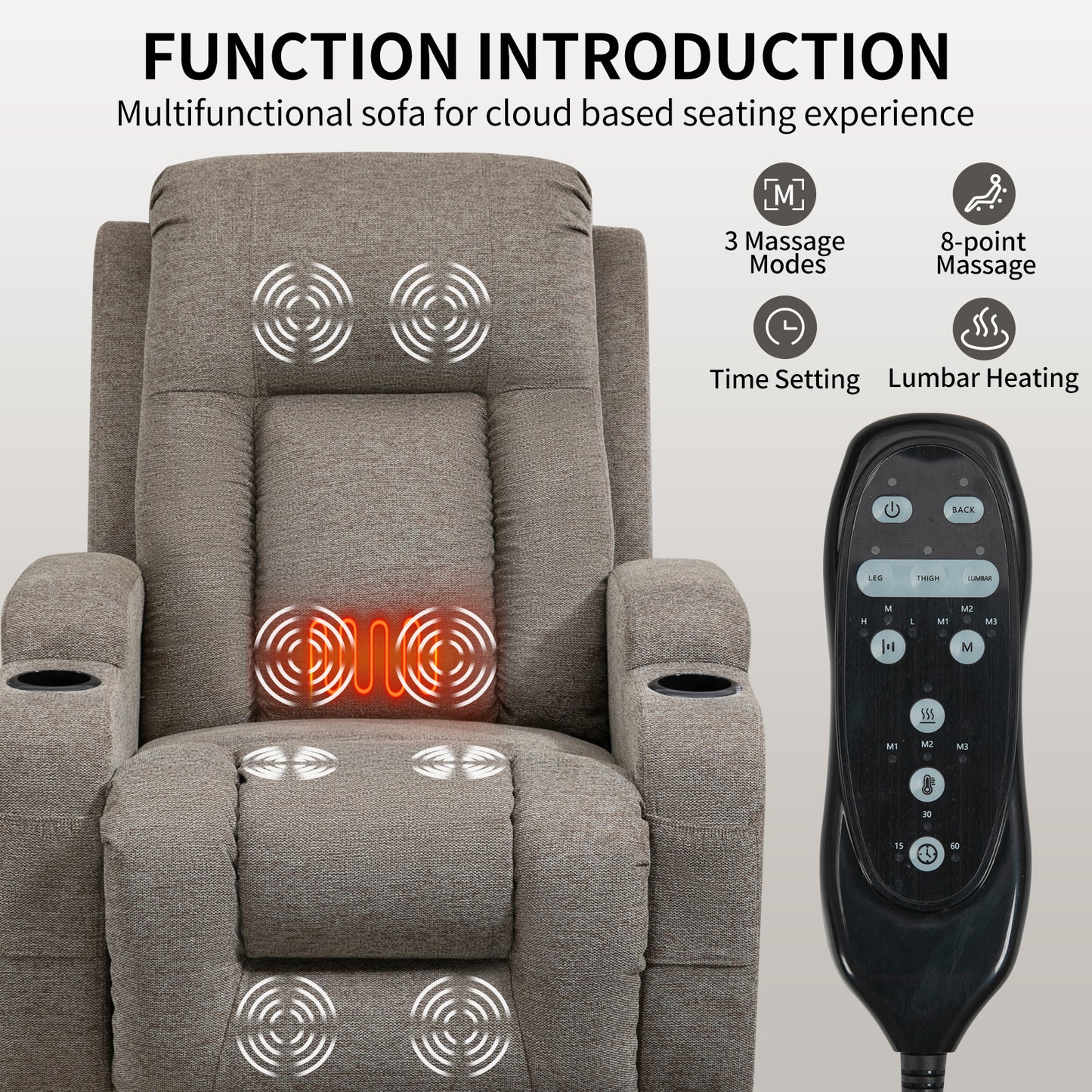Westport Modern Vibration Power Lift Recliner