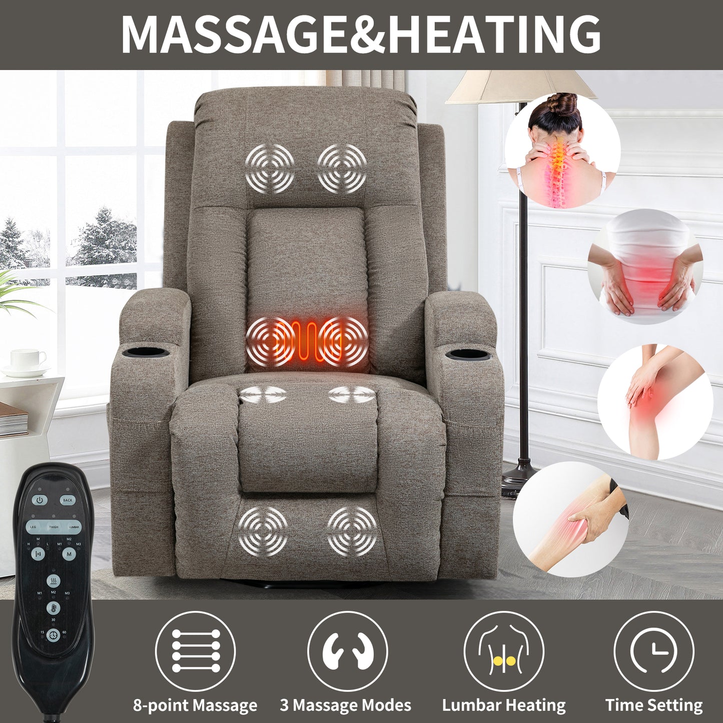 Westport Modern Vibration Power Lift Recliner