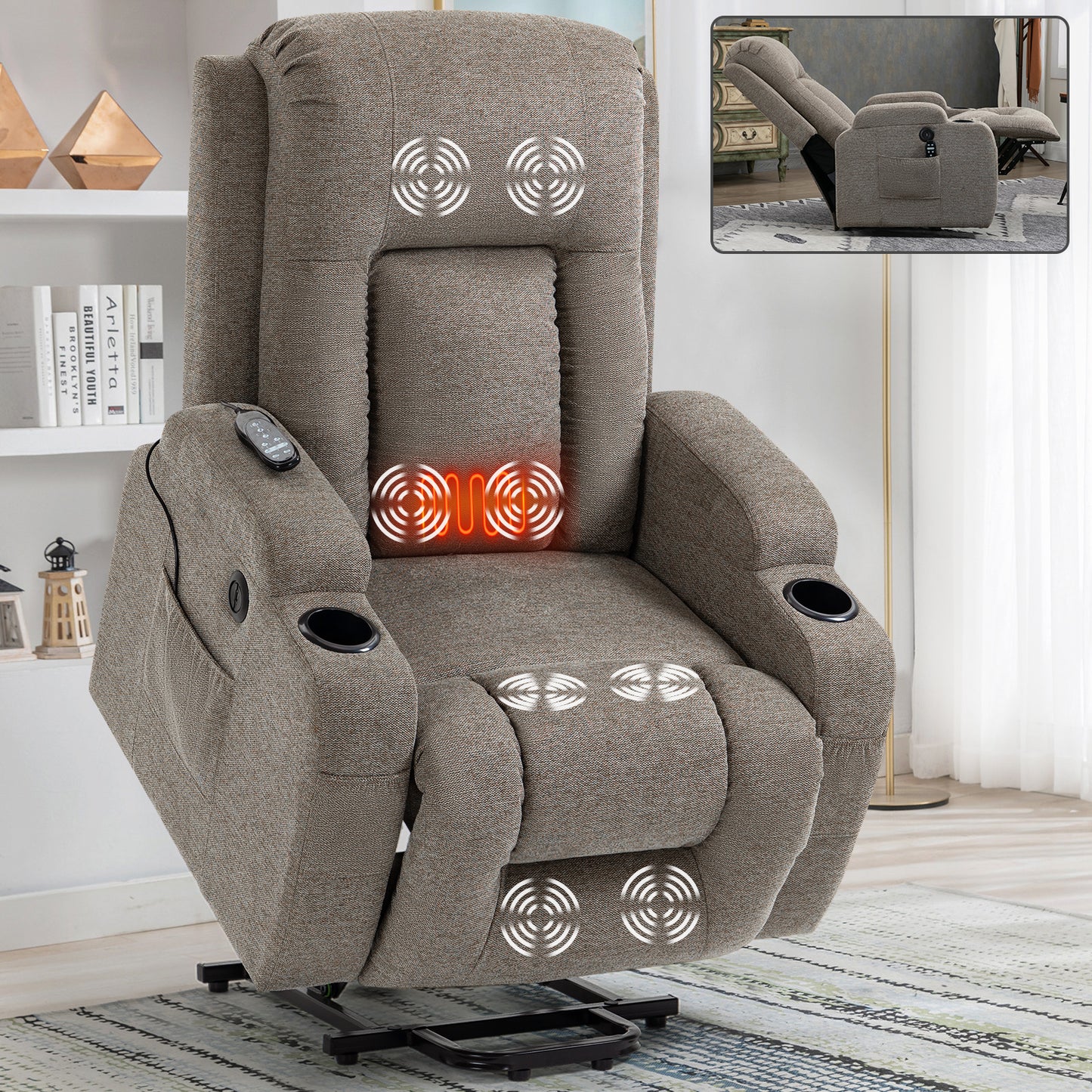 Westport Modern Vibration Power Lift Recliner