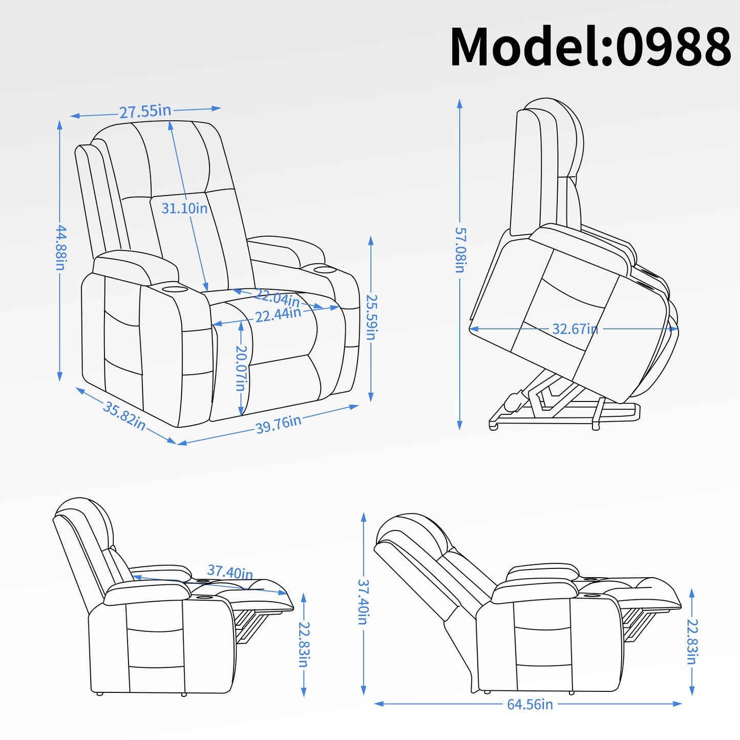 Westport Modern Vibration Power Lift Recliner