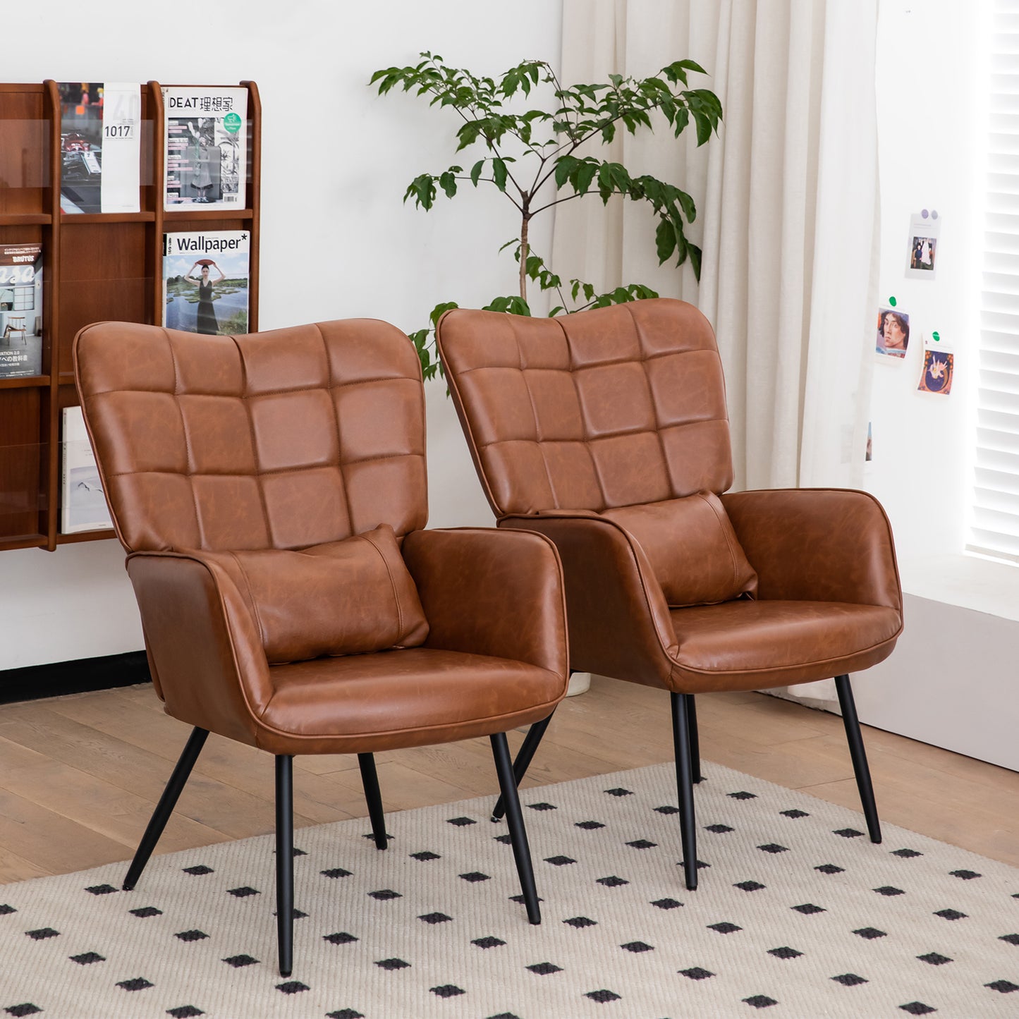Lazzareschi Contemporary Bonded Leather Accent Chair