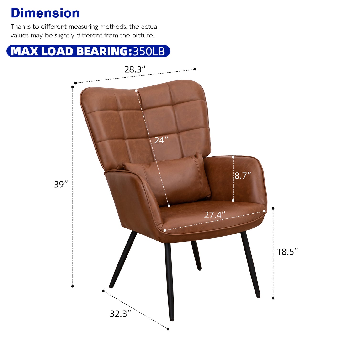 Lazzareschi Contemporary Bonded Leather Accent Chair