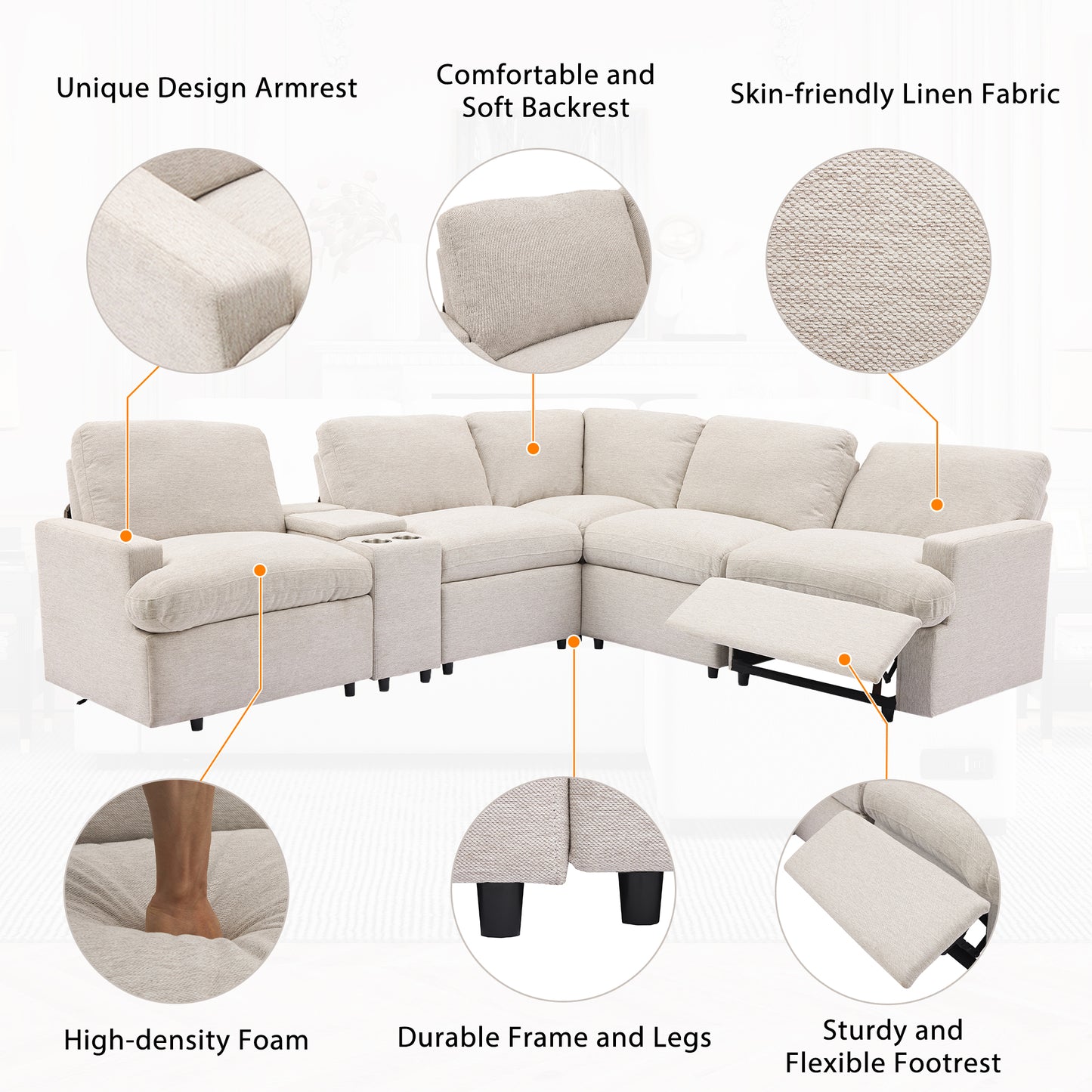 Fremont Modern Power Recliner Sectional Sofa