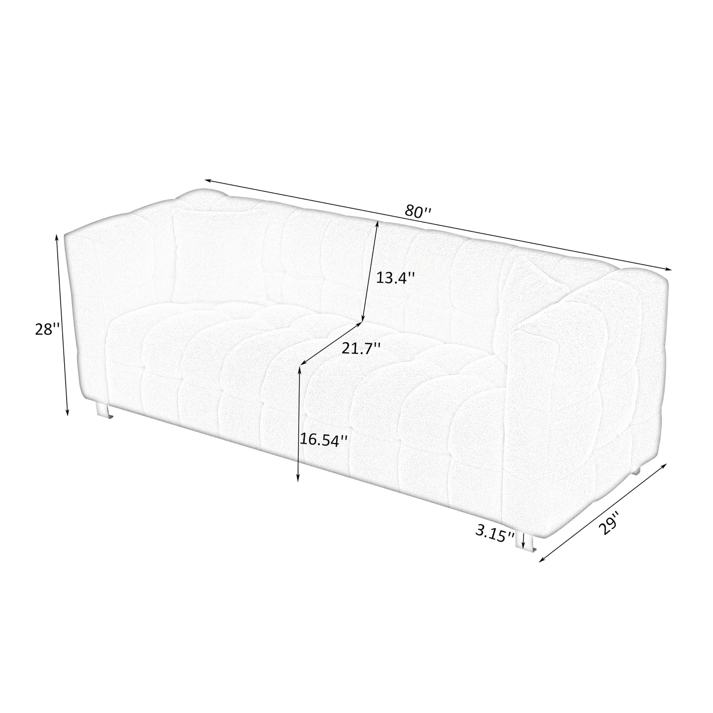 Luz Modern Teddy Fleece Sofa