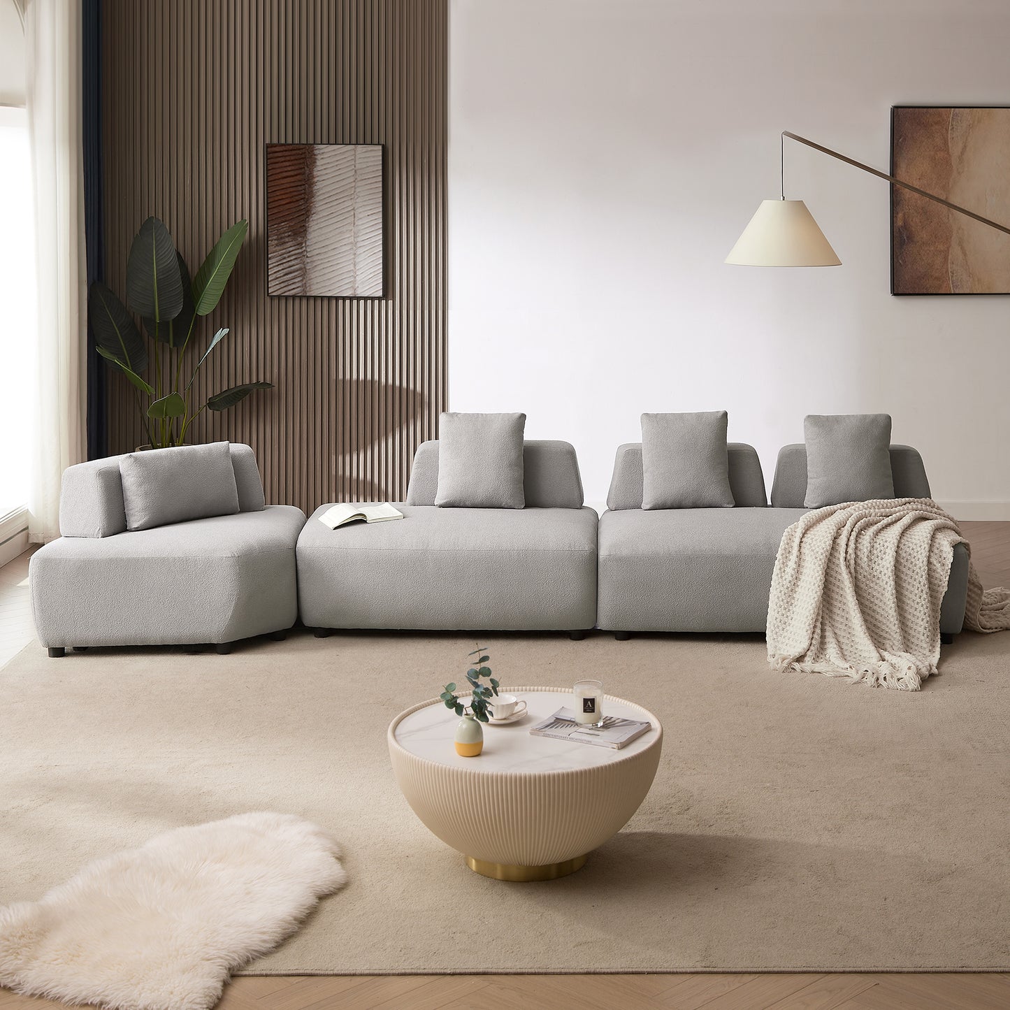 Napa Contemporary 3-piece Convertible Sectional