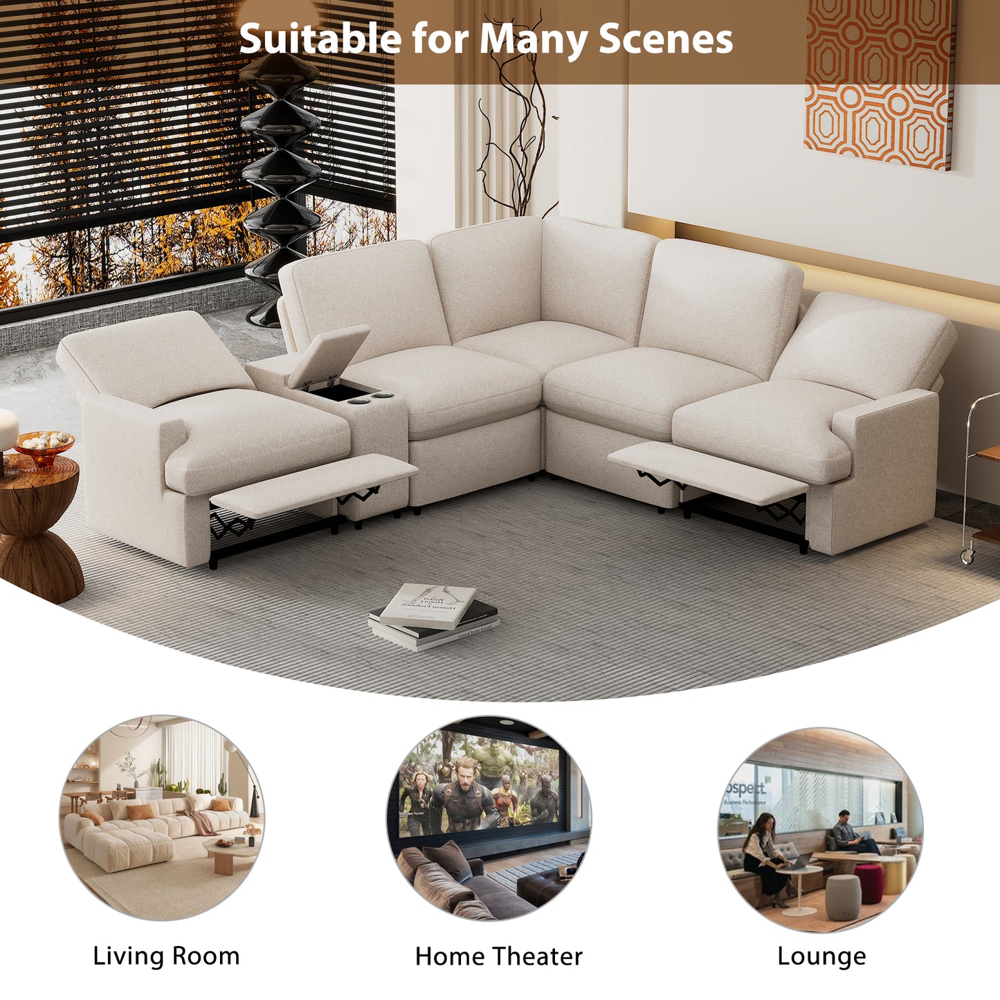 Fremont Modern Power Recliner Sectional Sofa