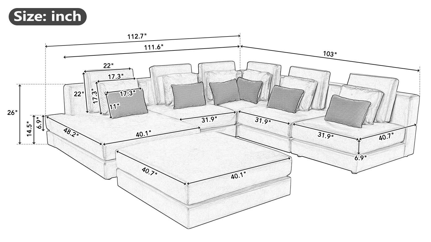 Luz Contemporary Modular Sectional Sofa